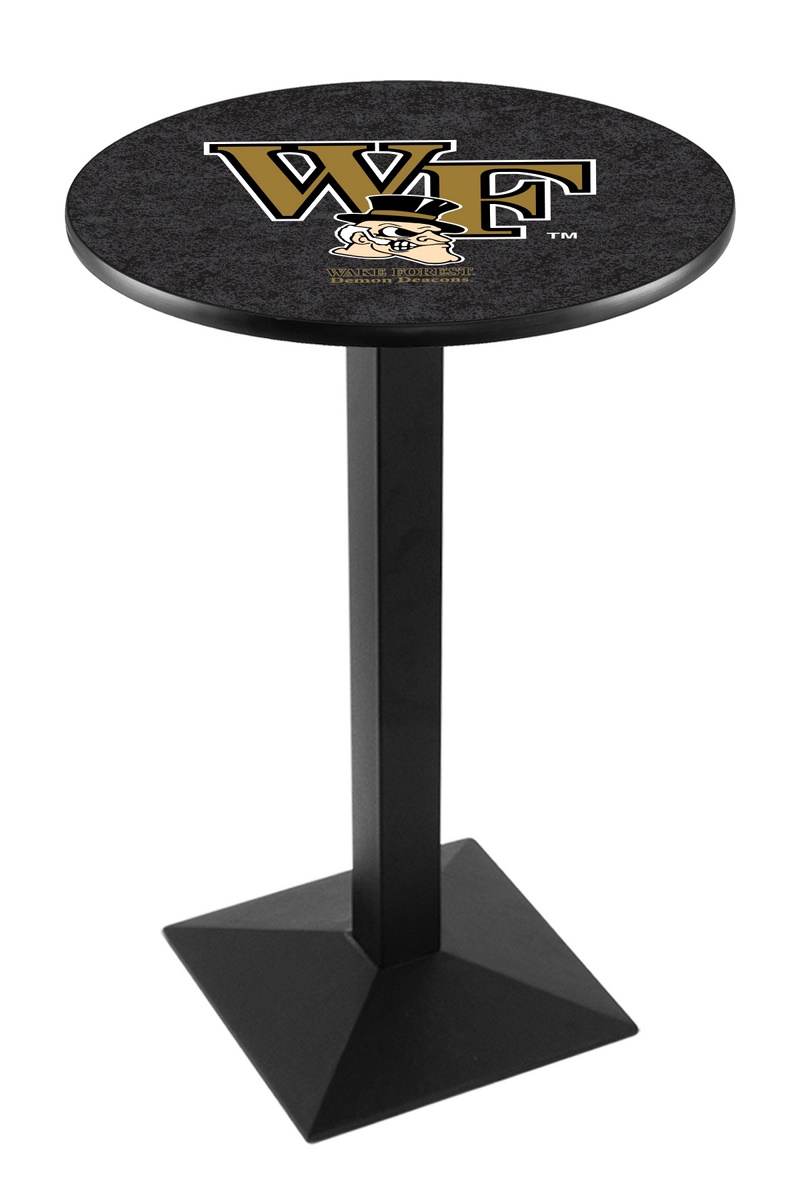 L217 Wake Forest University 42" Tall - 30" Top Pub Table with Black Wrinkle Finish