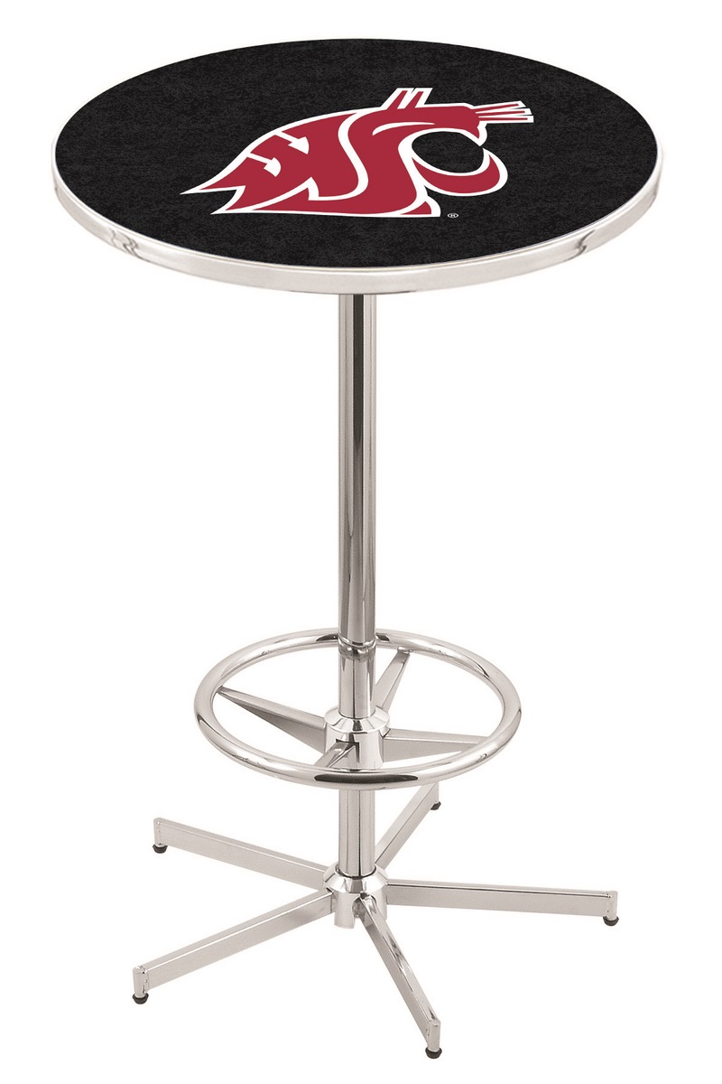 L216 Washington State University 42" Tall - 30" Top Pub Table with Chrome Finish