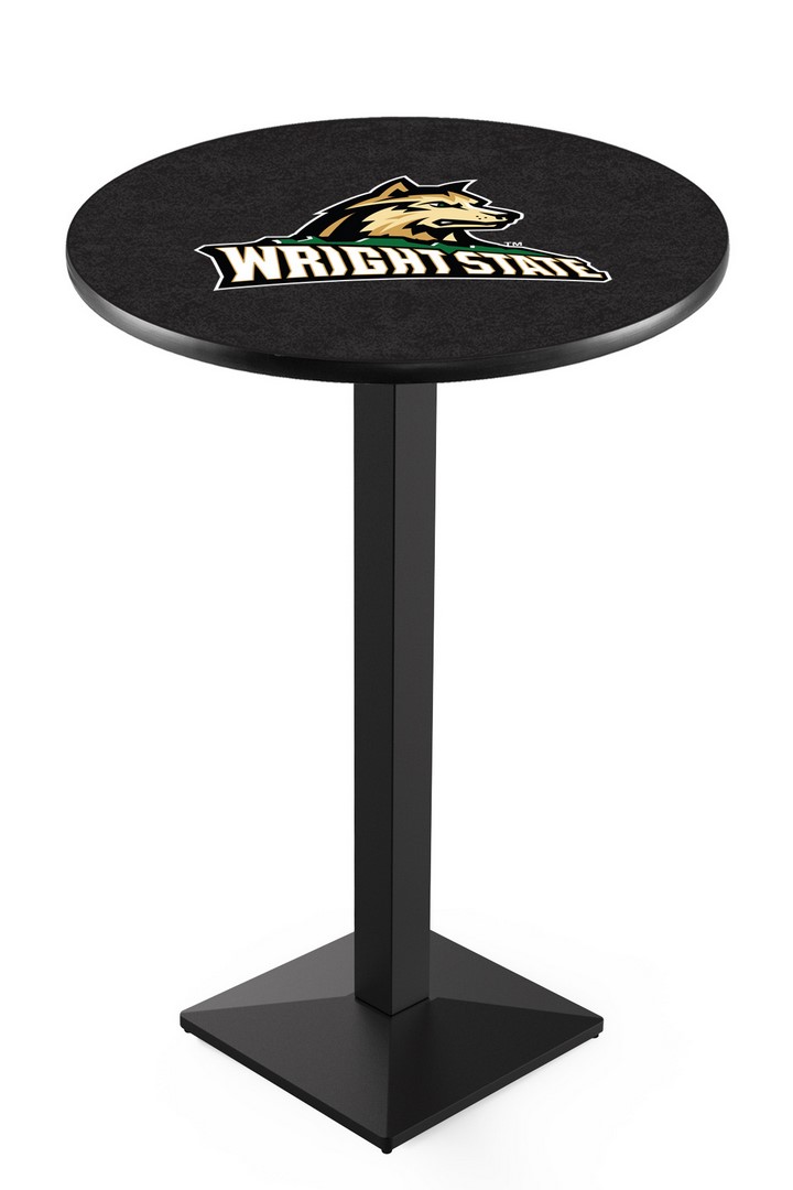 L217 Wright State University 42" Tall - 30" Top Pub Table with Black Wrinkle Finish