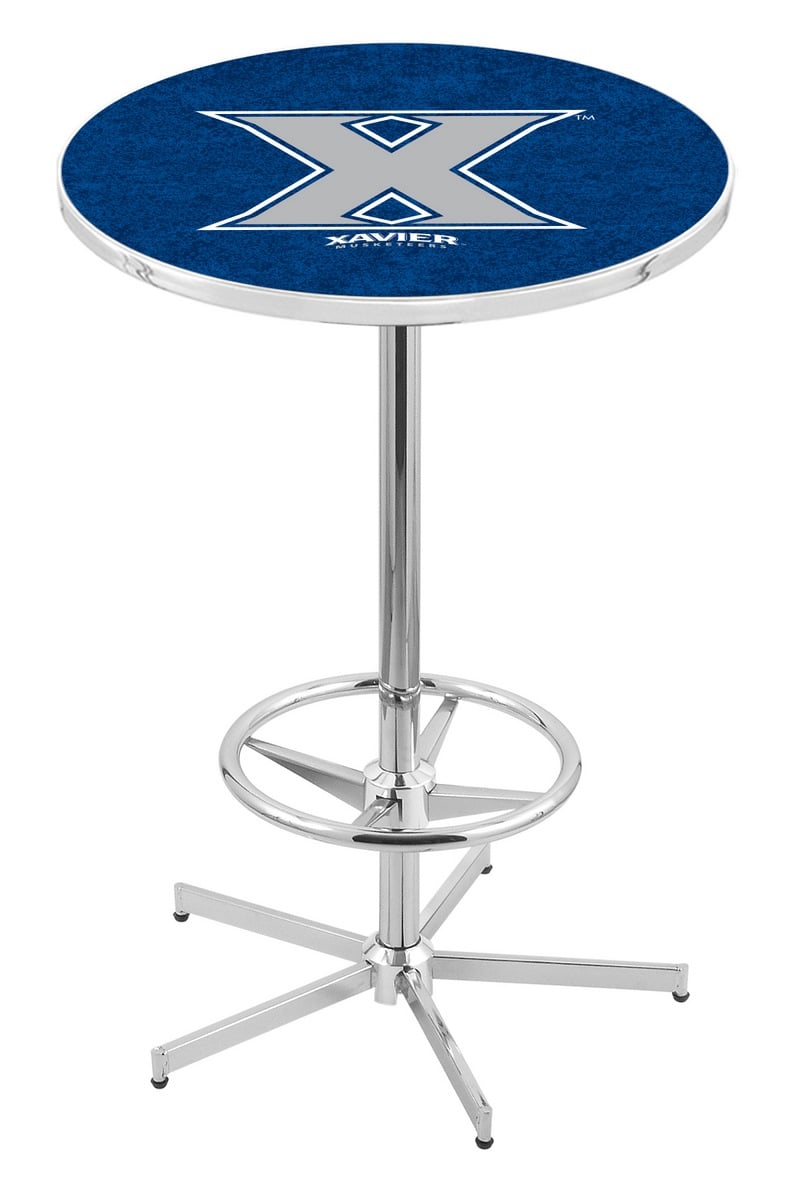 L216 Xavier 42" Tall - 30" Top Pub Table with Chrome Finish