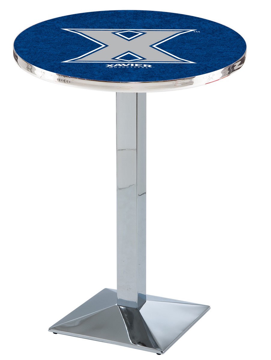 L217 Xavier 42" Tall - 30" Top Pub Table with Chrome Finish