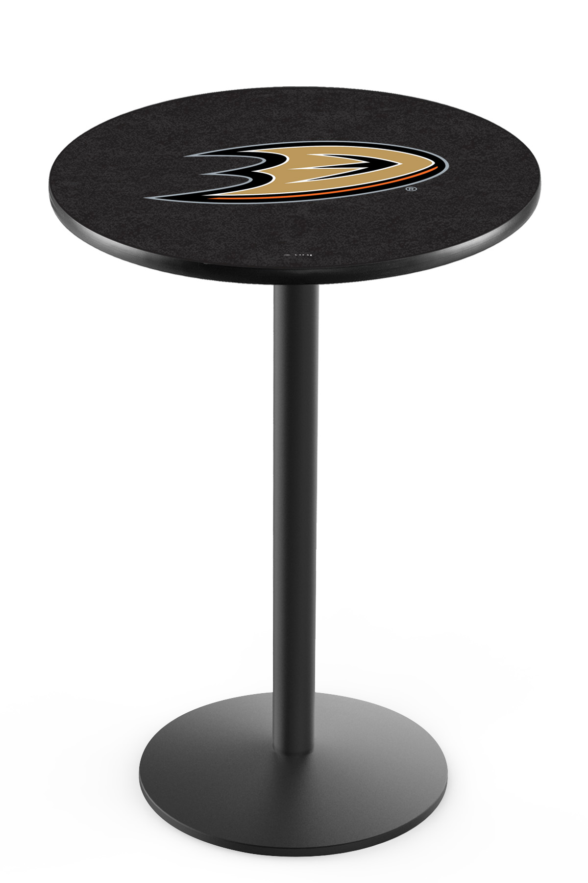 L214 Anaheim Ducks 42" Tall - 30" Top Pub Table with Black Wrinkle Finish