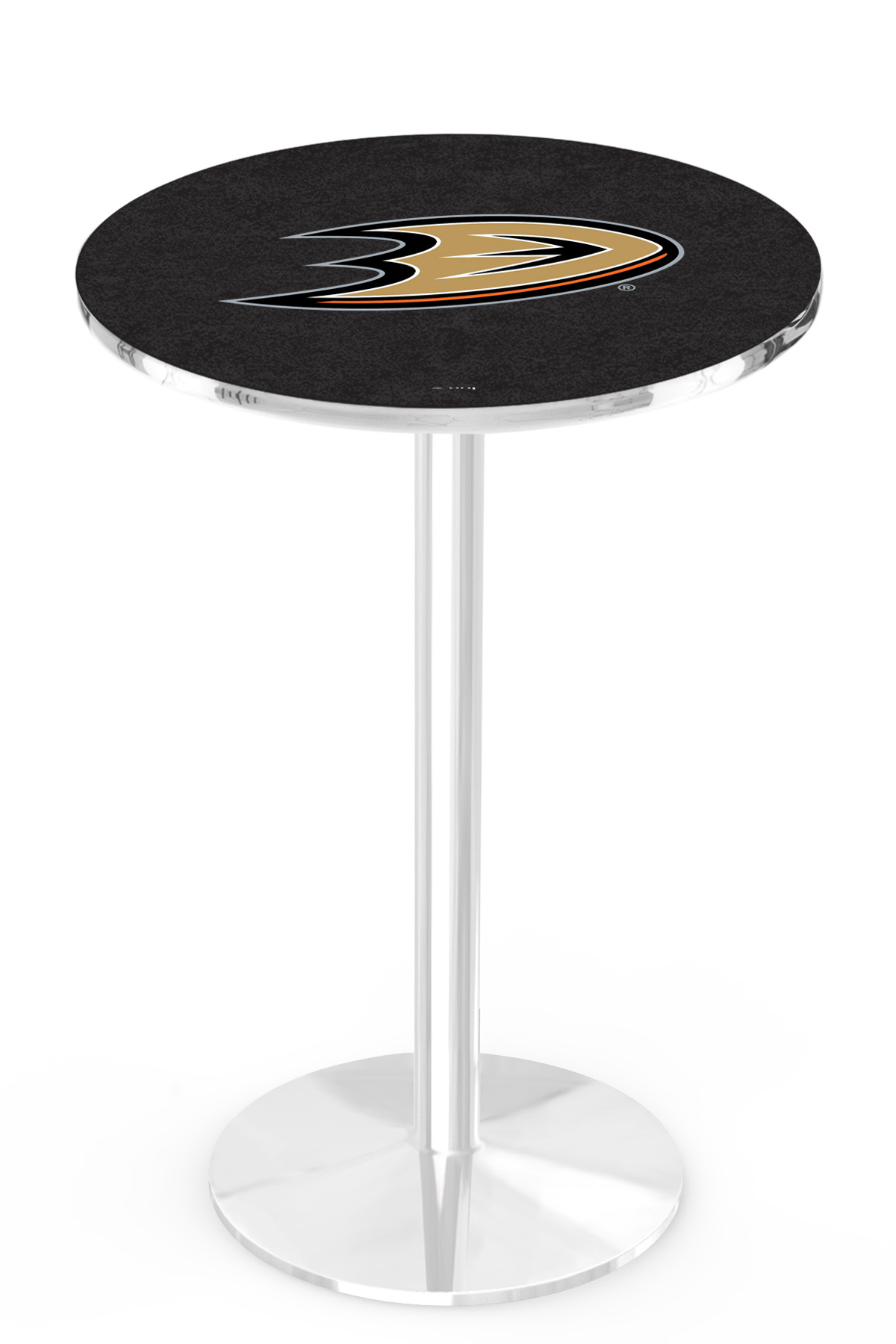L214 Anaheim Ducks 36" Tall - 30" Top Pub Table with Chrome Finish