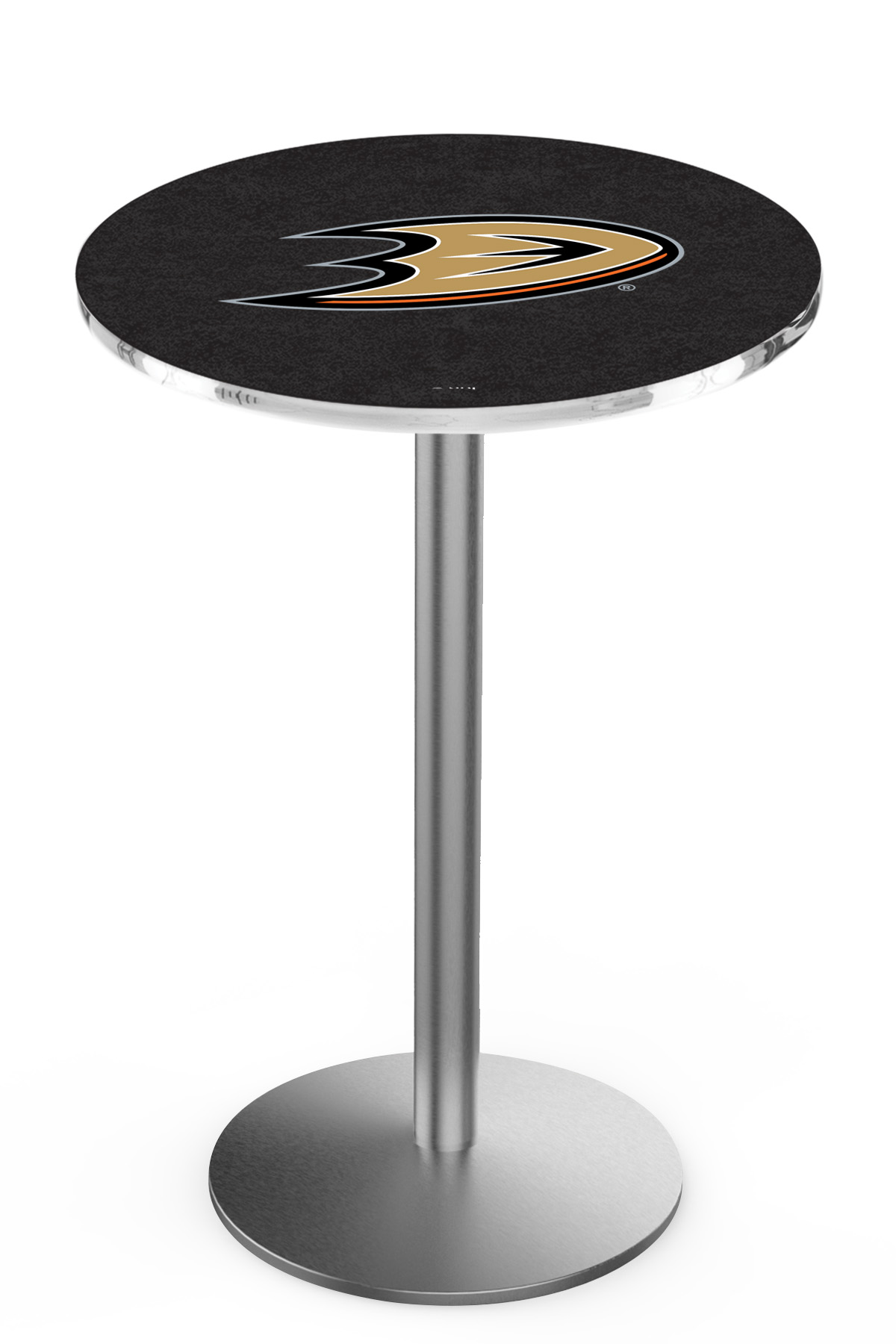 L214 Anaheim Ducks 42" Tall - 30" Top Pub Table with Stainless Finish