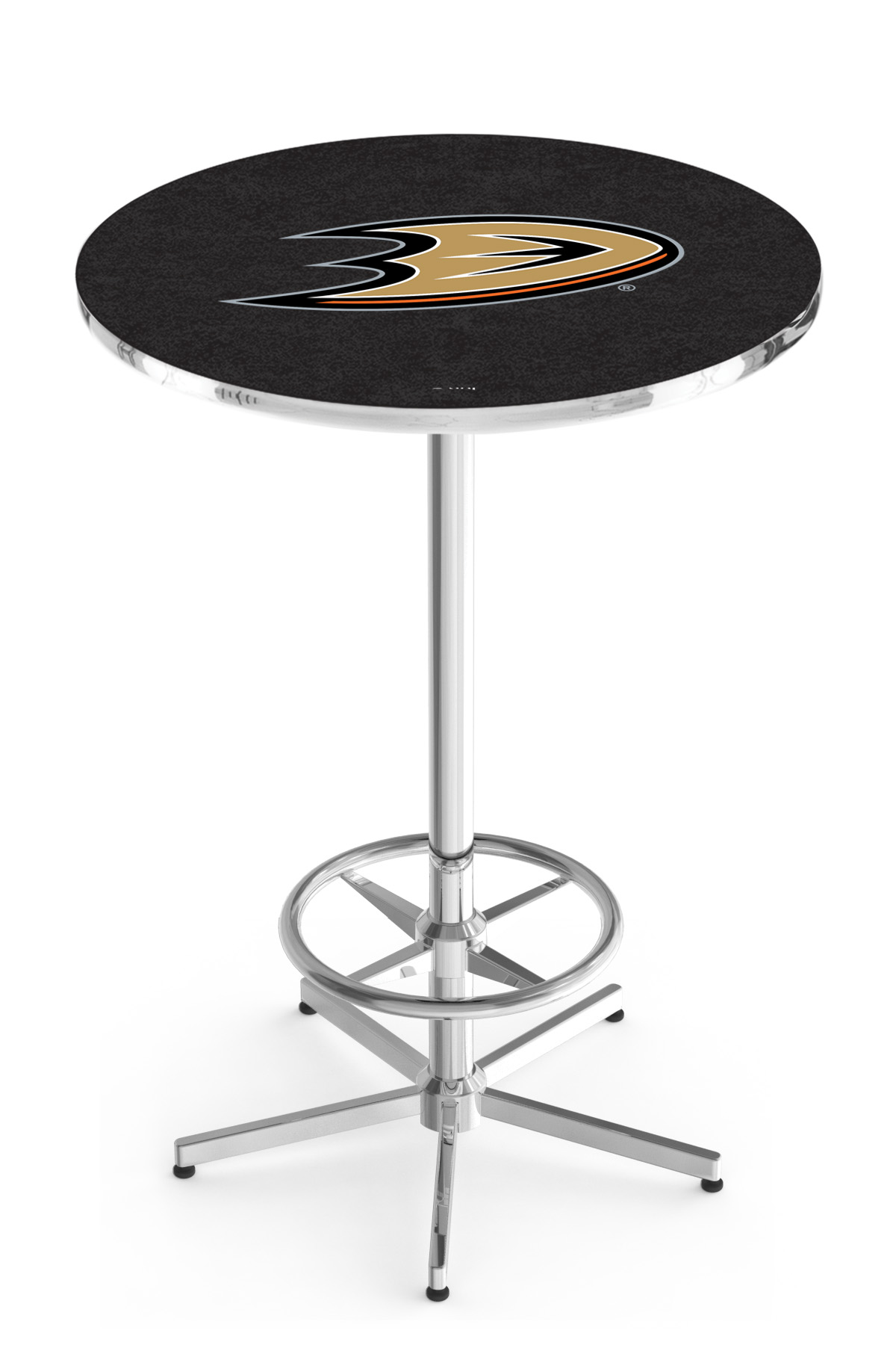 L216 Anaheim Ducks 42" Tall - 30" Top Pub Table with Chrome Finish