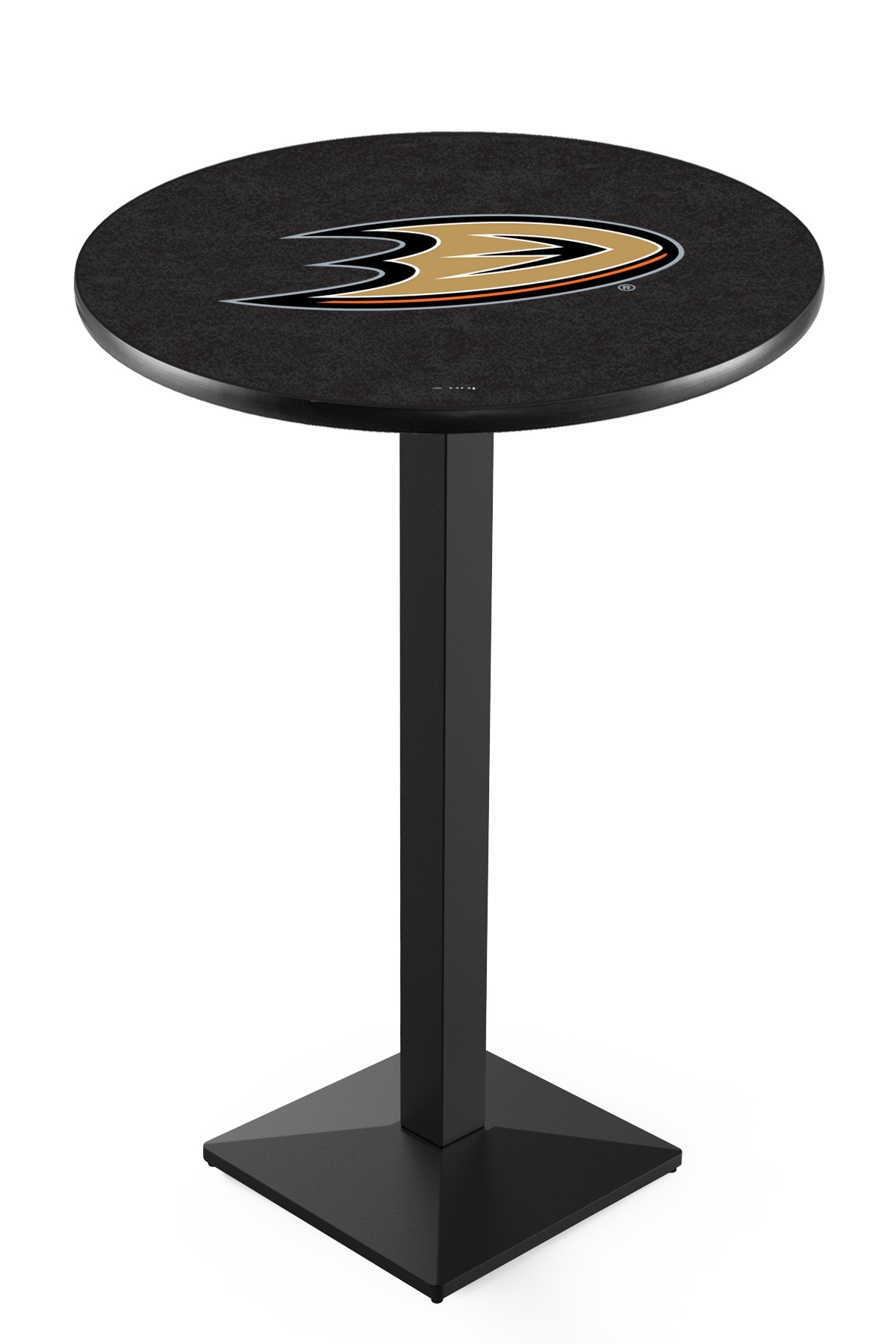 L217 Anaheim Ducks 36" Tall - 30" Top Pub Table with Black Wrinkle Finish