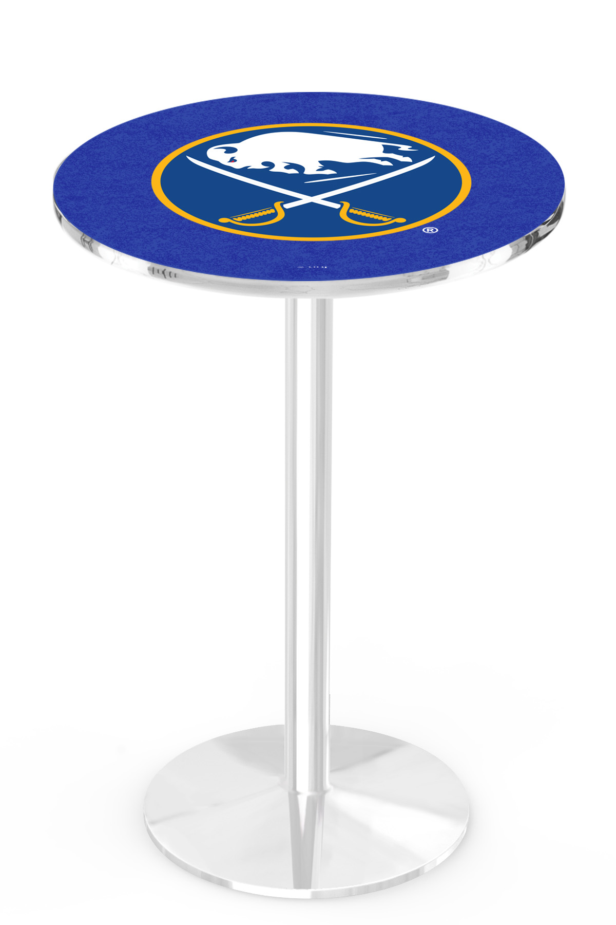 L214 Buffalo Sabres 36" Tall - 30" Top Pub Table with Chrome Finish
