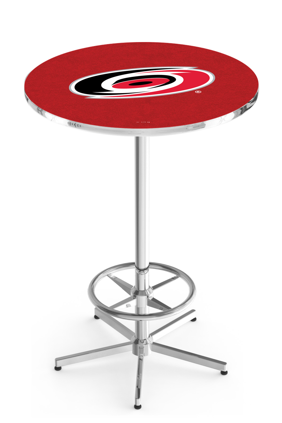 L216 Carolina Hurricanes 42" Tall - 30" Top Pub Table with Chrome Finish