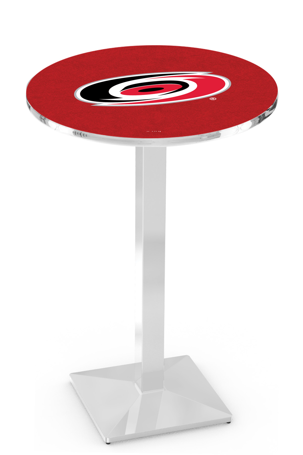 L217 Carolina Hurricanes 42" Tall - 30" Top Pub Table with Chrome Finish