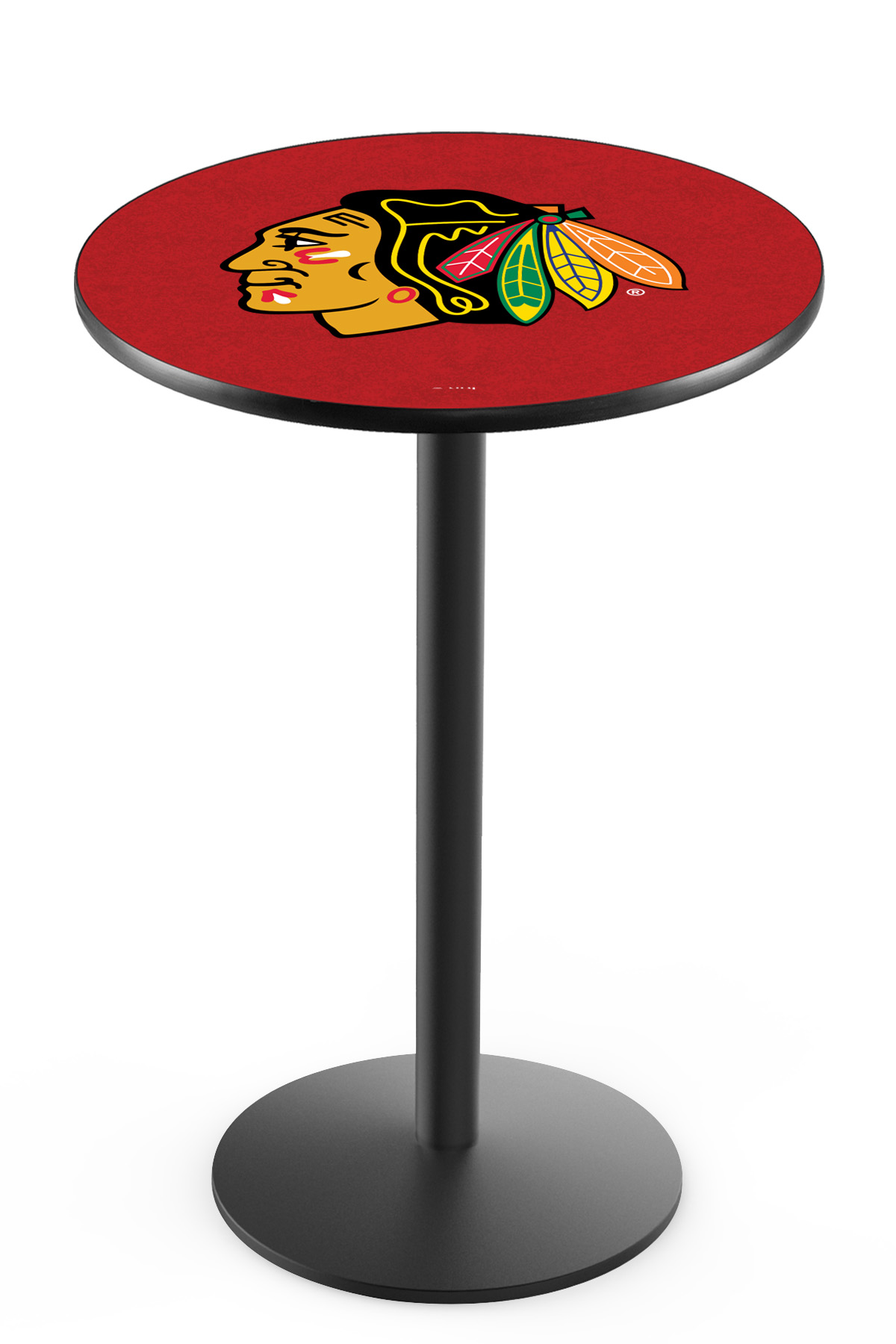 L214 Chicago Blackhawks Pub Table - Red & Black - 42in Tall - Durable Finish
