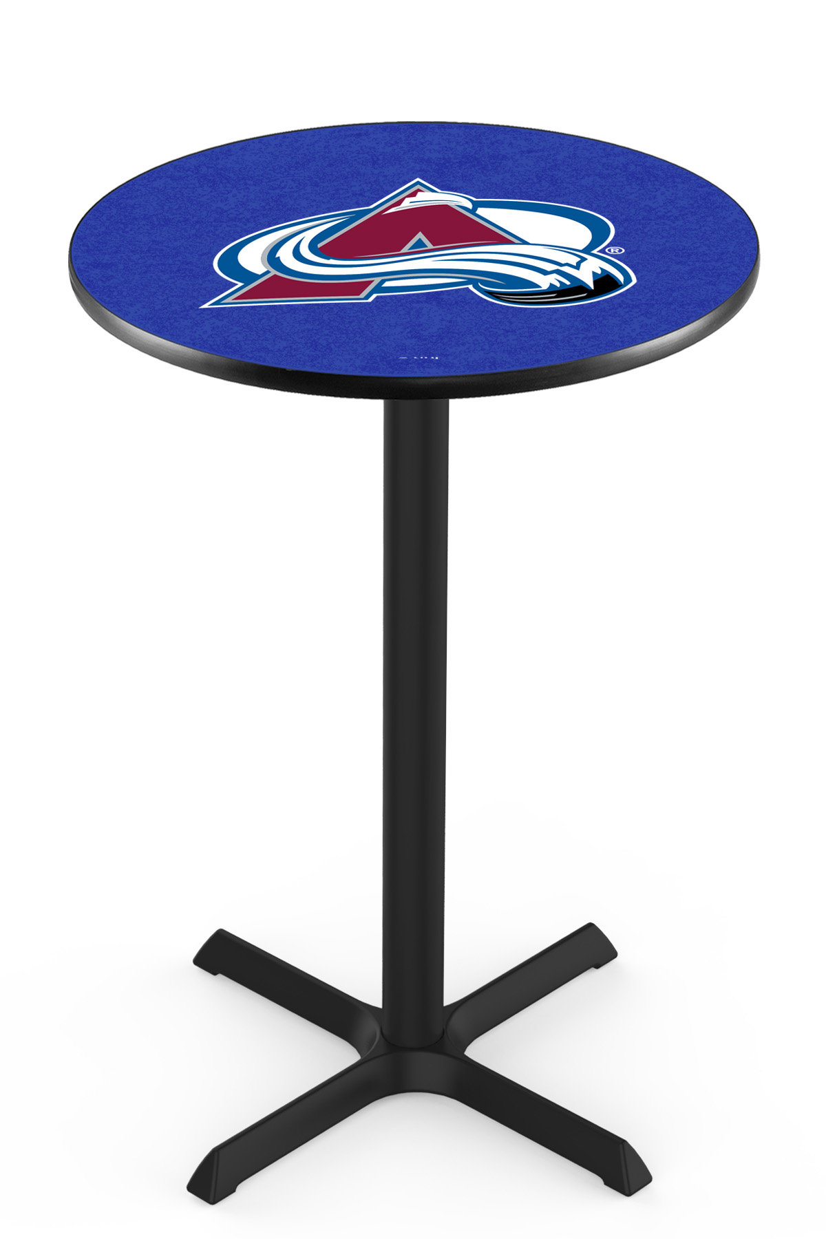 L211 Colorado Avalanche 36" Tall - 30" Top Pub Table with Black Wrinkle Finish