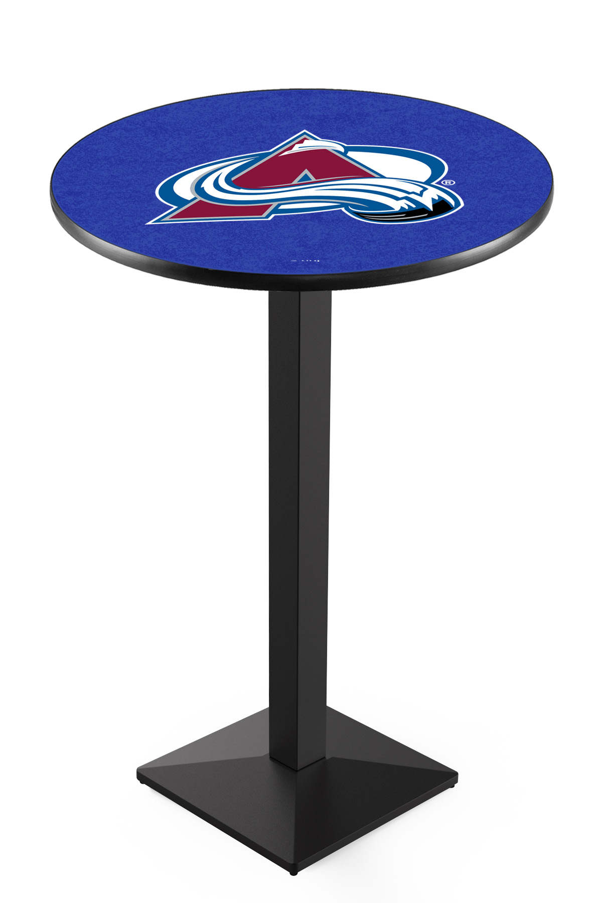 L217 Colorado Avalanche 36" Tall - 30" Top Pub Table with Black Wrinkle Finish