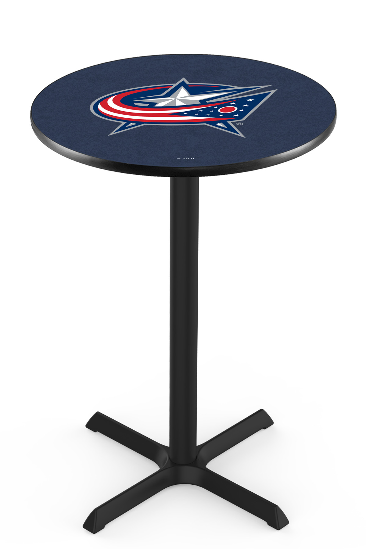 L211 Columbus Blue Jackets 42" Tall - 30" Top Pub Table with Black Wrinkle Finish