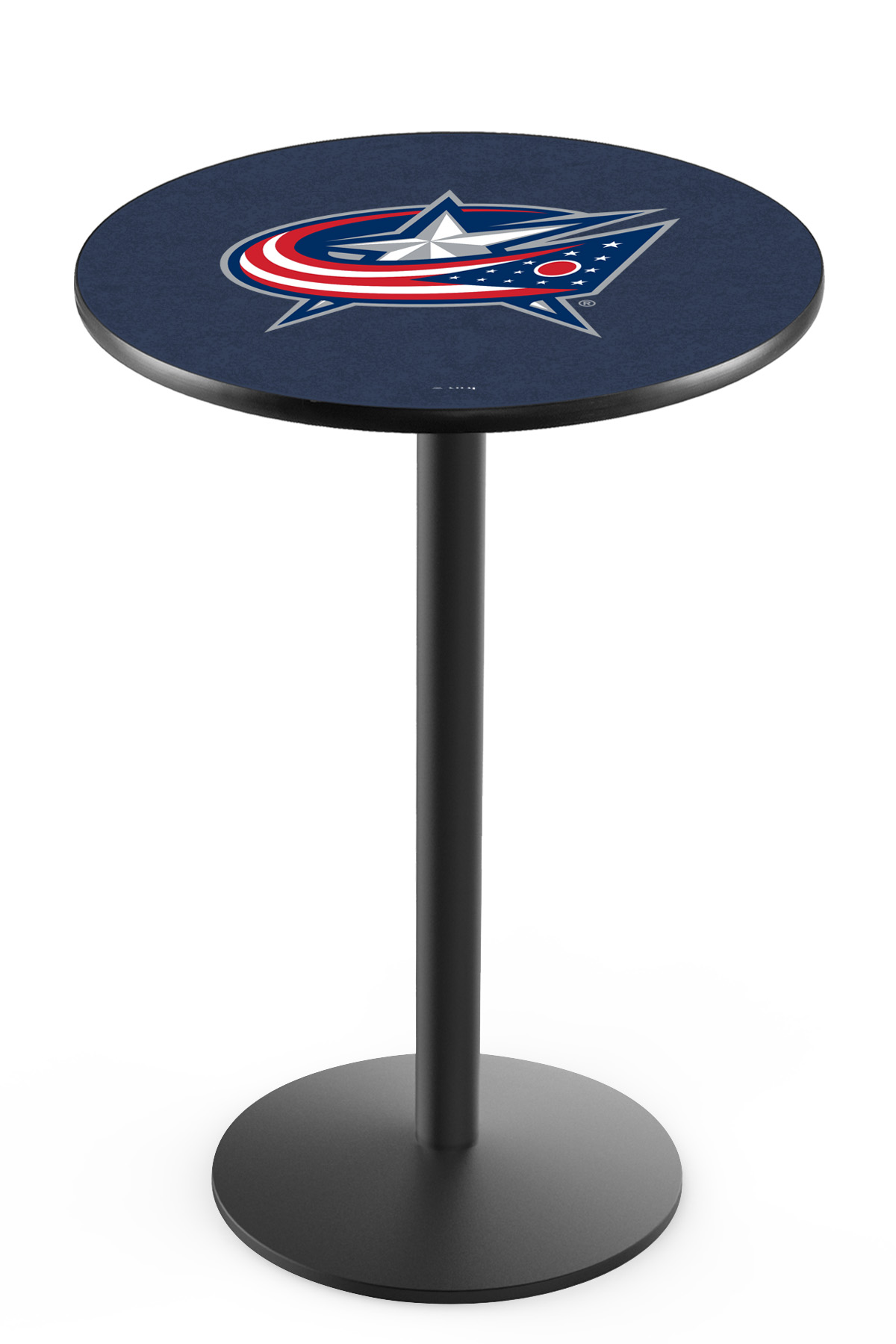 L214 Columbus Blue Jackets 36" Tall - 30" Top Pub Table with Black Wrinkle Finish