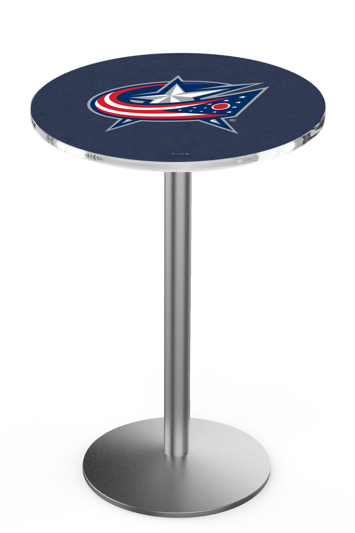 L214 Columbus Blue Jackets 36" Tall - 30" Top Pub Table with Stainless Finish