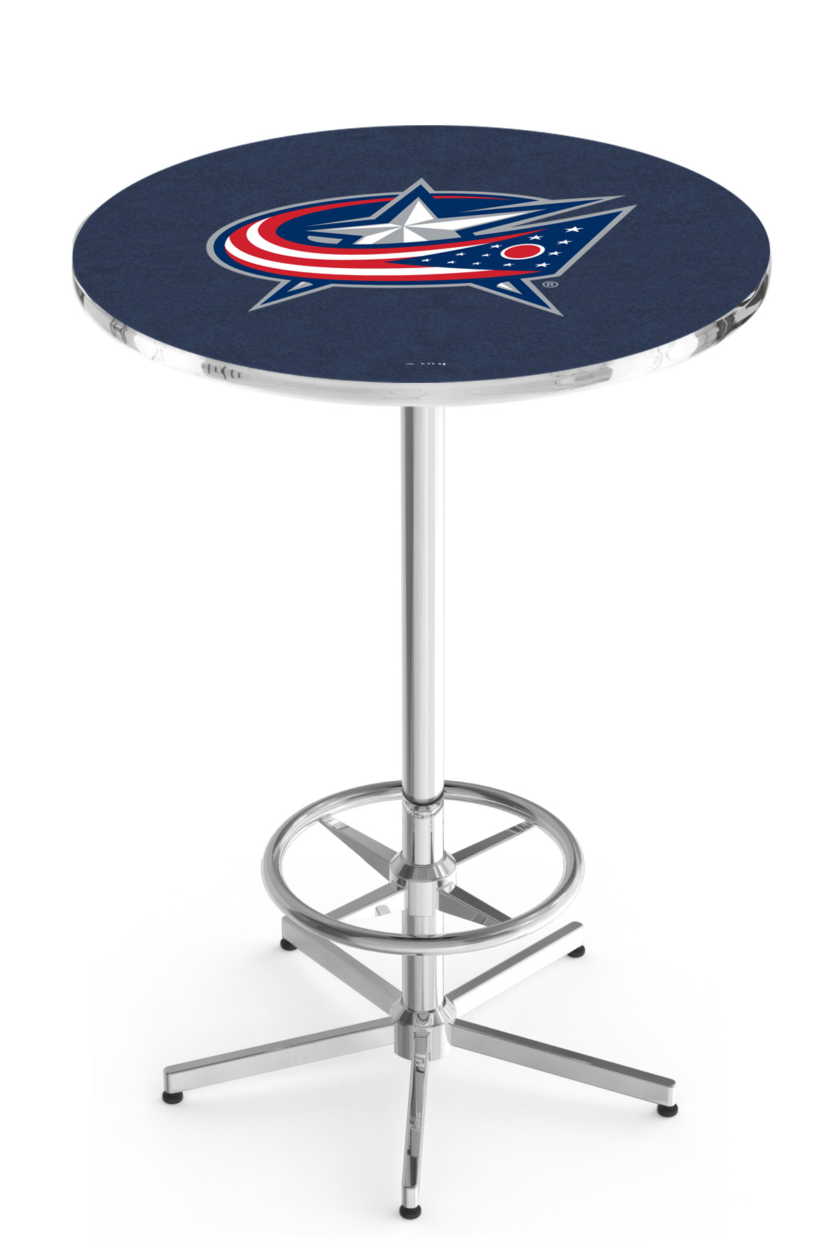 L216 Columbus Blue Jackets 42" Tall - 30" Top Pub Table with Chrome Finish