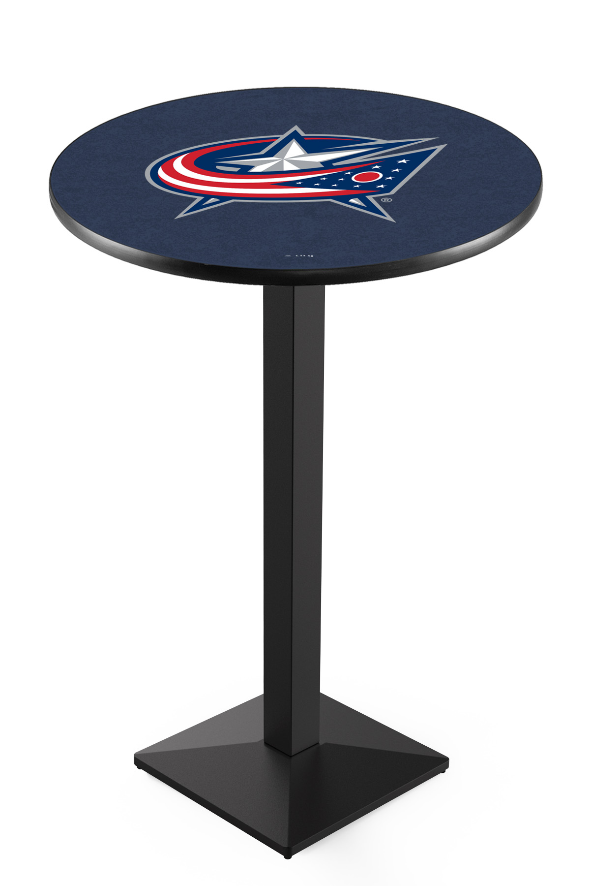 L217 Columbus Blue Jackets 42" Tall - 30" Top Pub Table with Black Wrinkle Finish