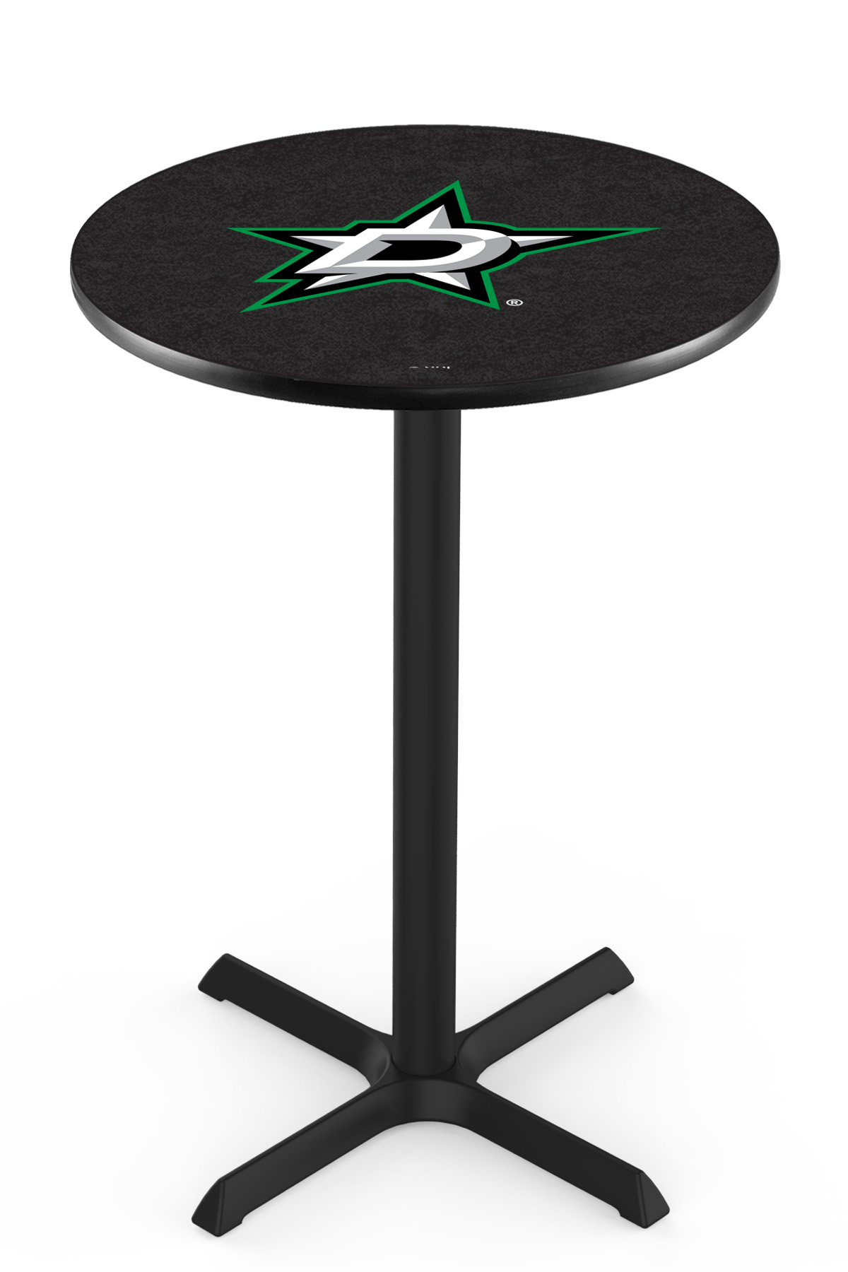 L211 Dallas Stars 42" Tall - 30" Top Pub Table with Black Wrinkle Finish