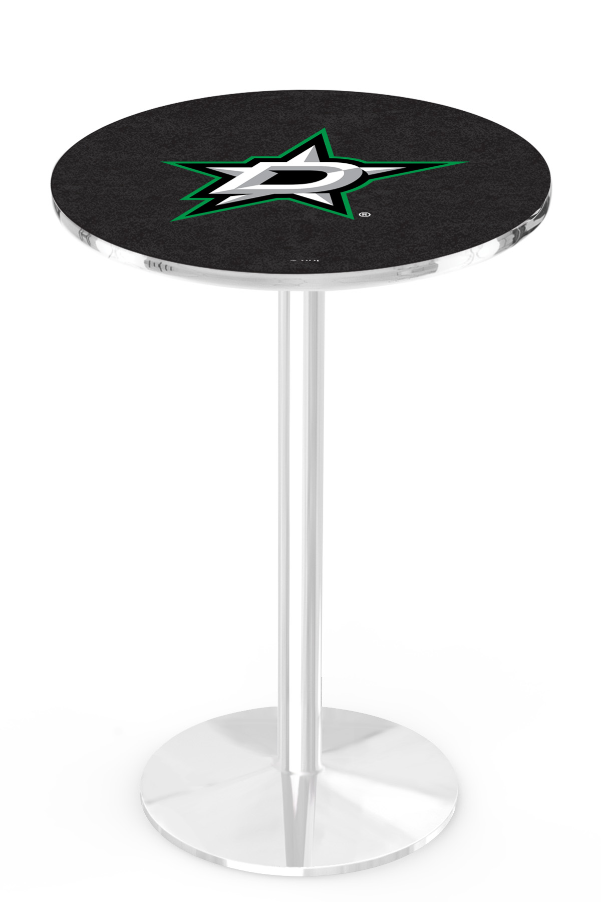 L214 Dallas Stars 36" Tall - 30" Top Pub Table with Chrome Finish