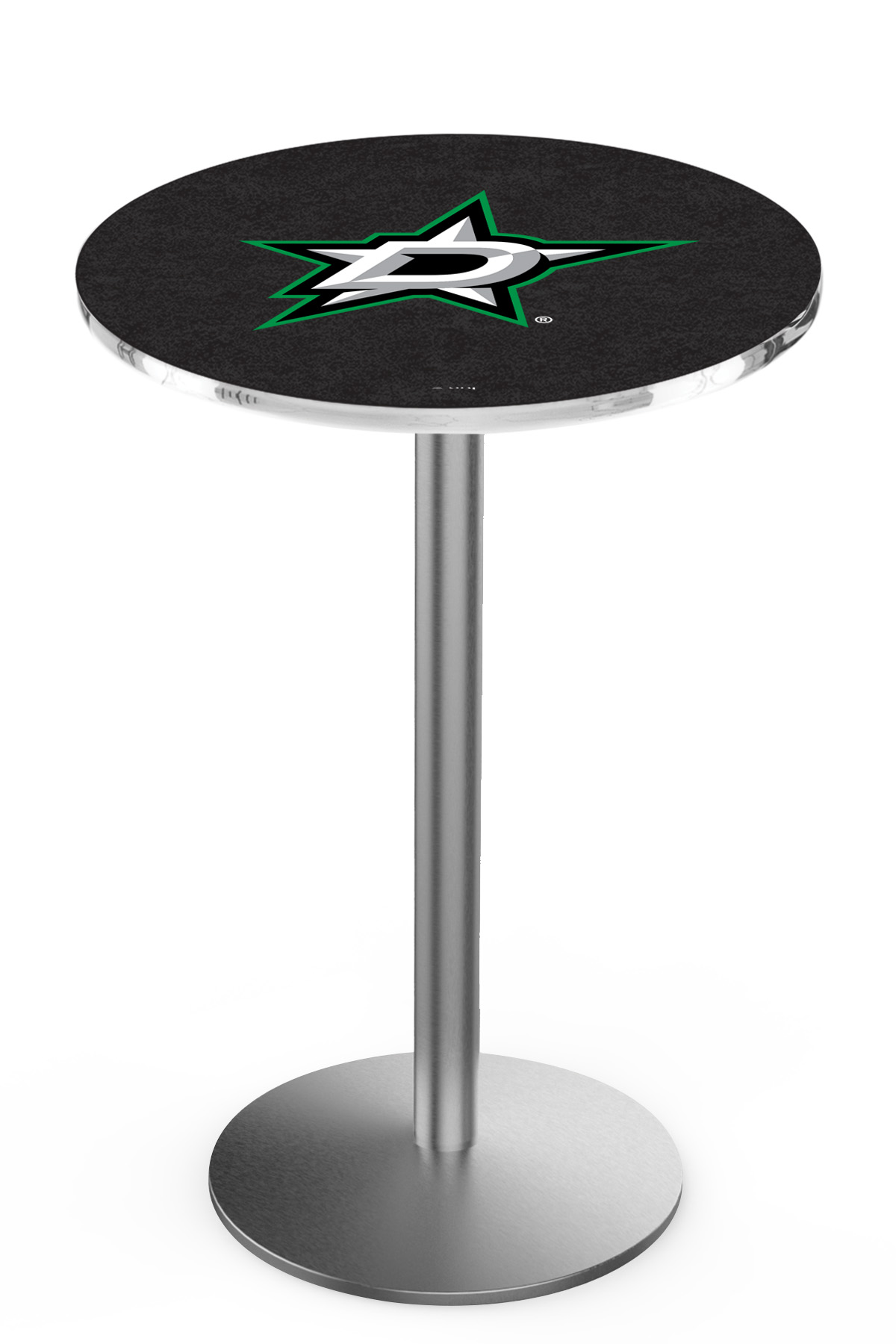 L214 Dallas Stars 36" Tall - 30" Top Pub Table with Stainless Finish