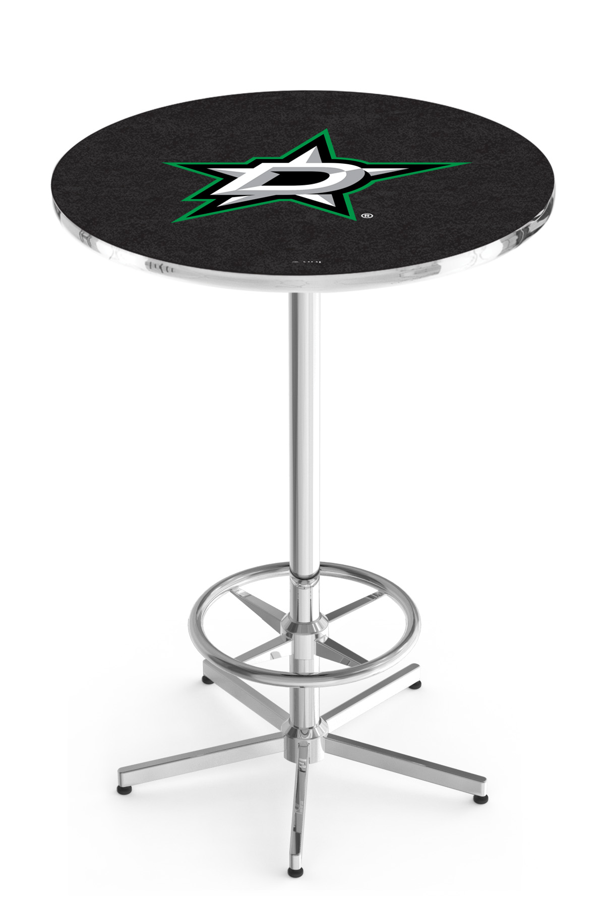 L216 Dallas Stars 42" Tall - 30" Top Pub Table with Chrome Finish