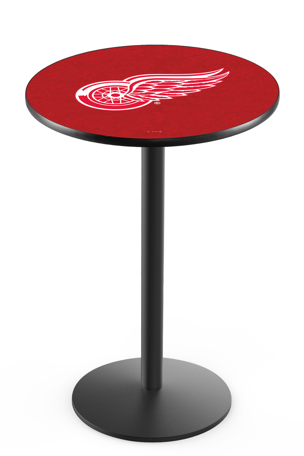 L214 Detroit Red Wings 36" Tall - 30" Top Pub Table with Black Wrinkle Finish