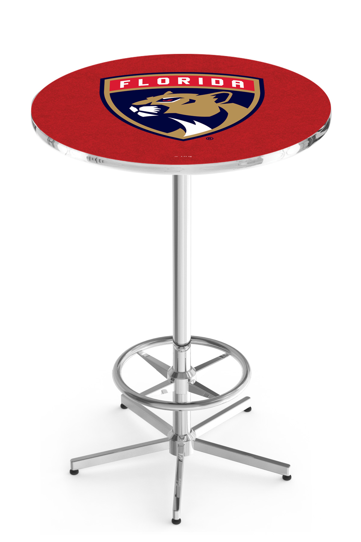 L216 Florida Panthers 42" Tall - 30" Top Pub Table with Chrome Finish