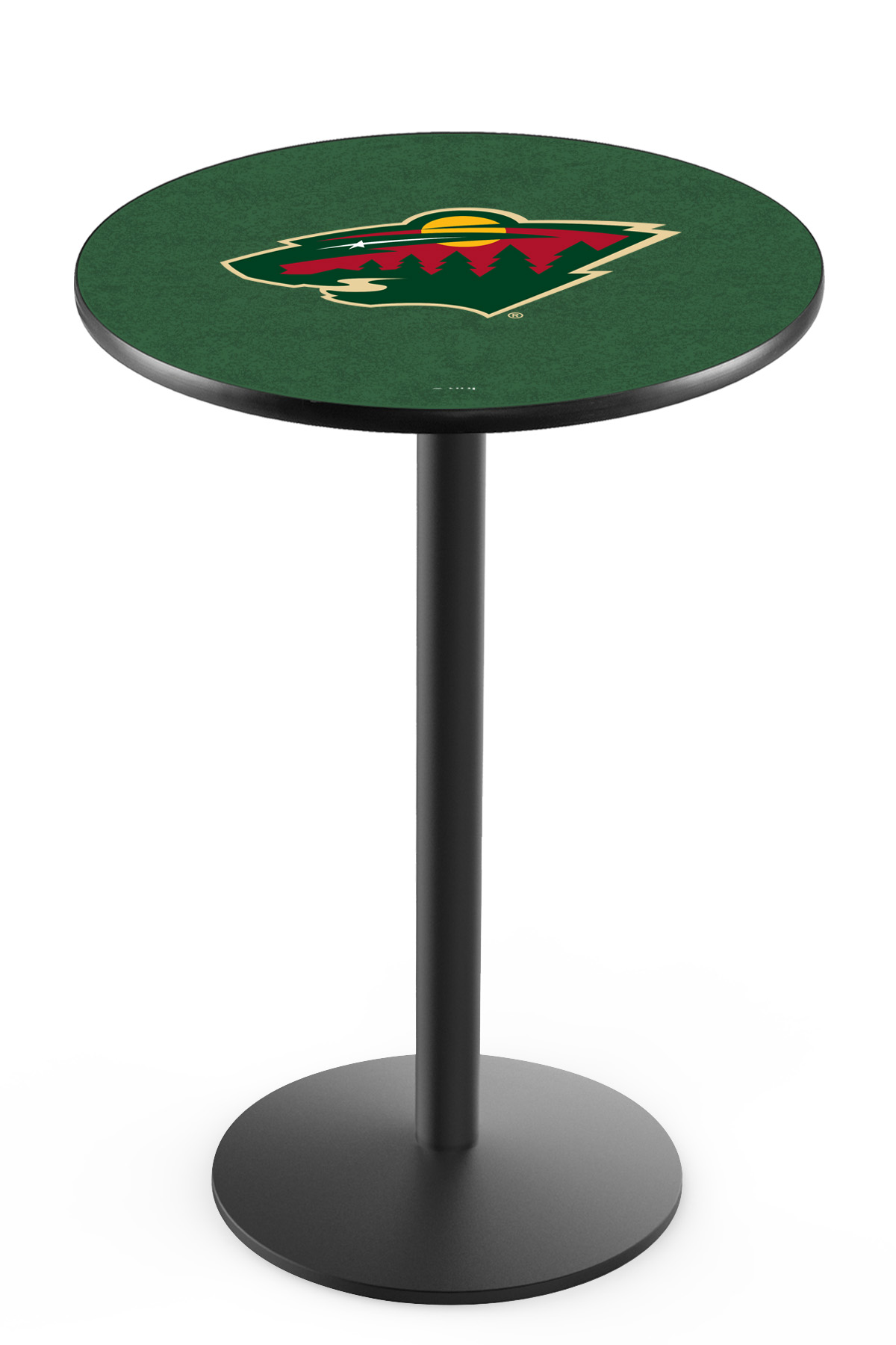 L214 Minnesota Wild Pub Table - Black - 42in. Tall - Commercial Quality