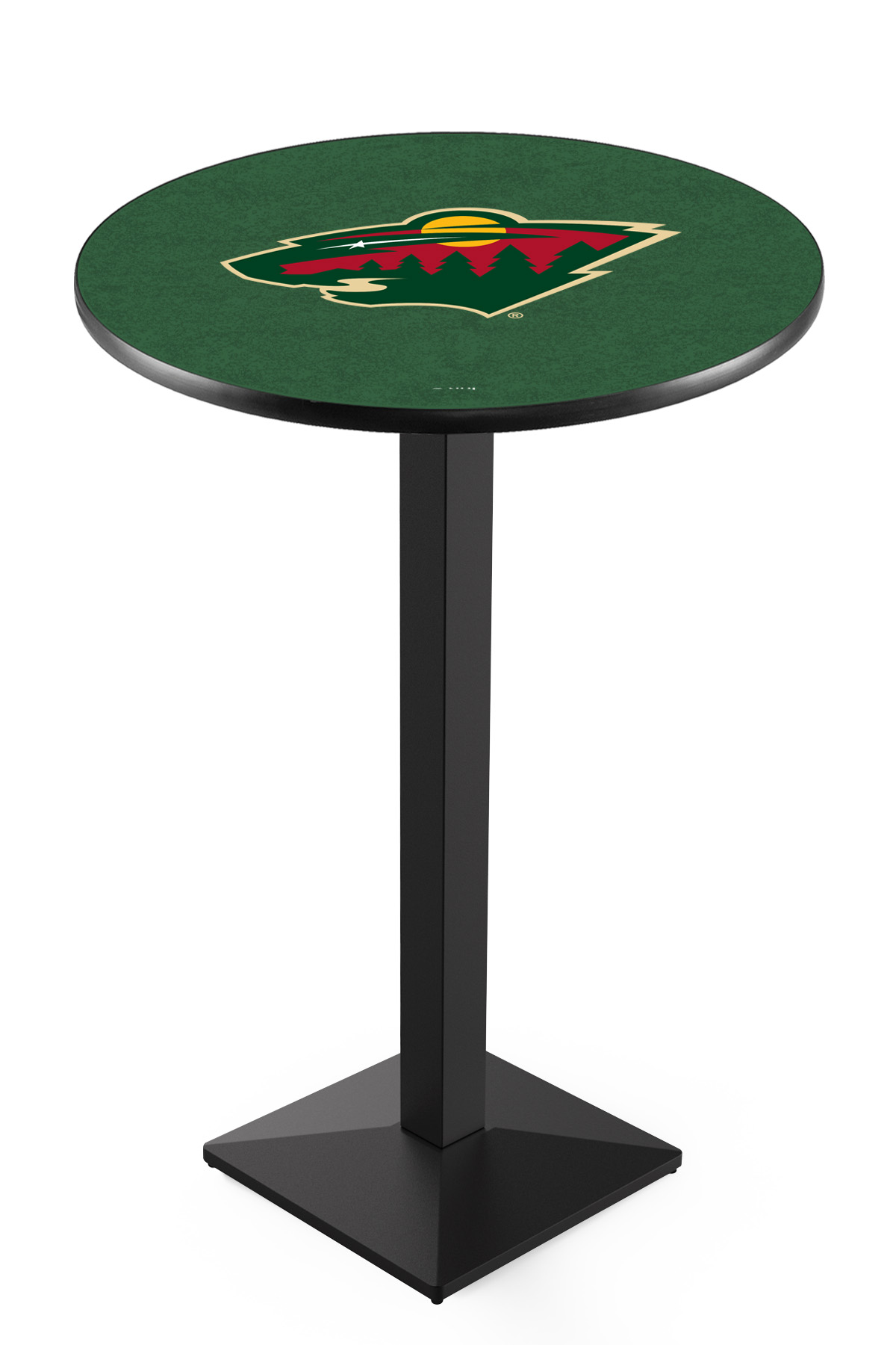 L217 Minnesota Wild 42" Tall - 30" Top Pub Table with Black Wrinkle Finish
