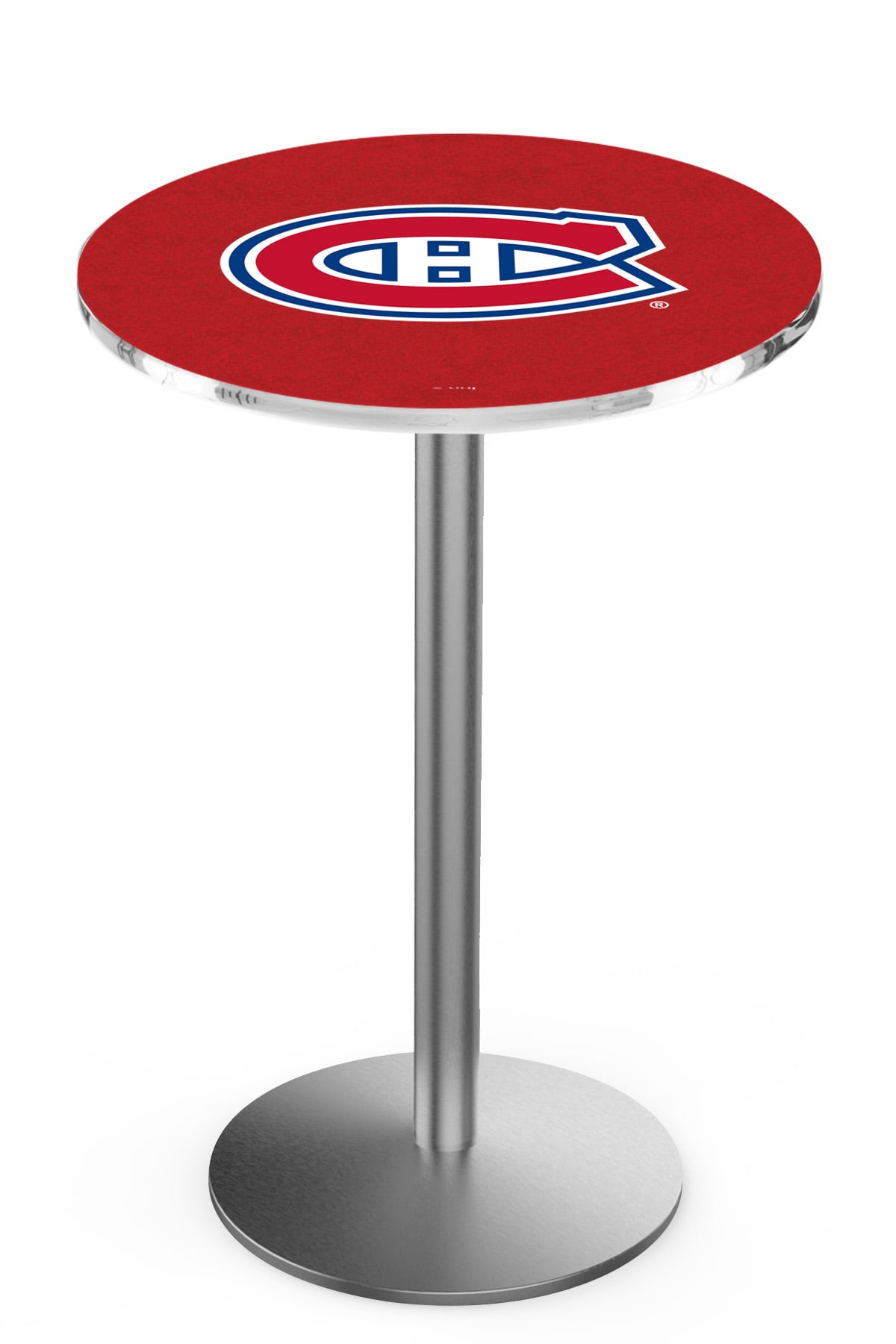 L214 Montreal Canadiens 42" Tall - 30" Top Pub Table with Stainless Finish