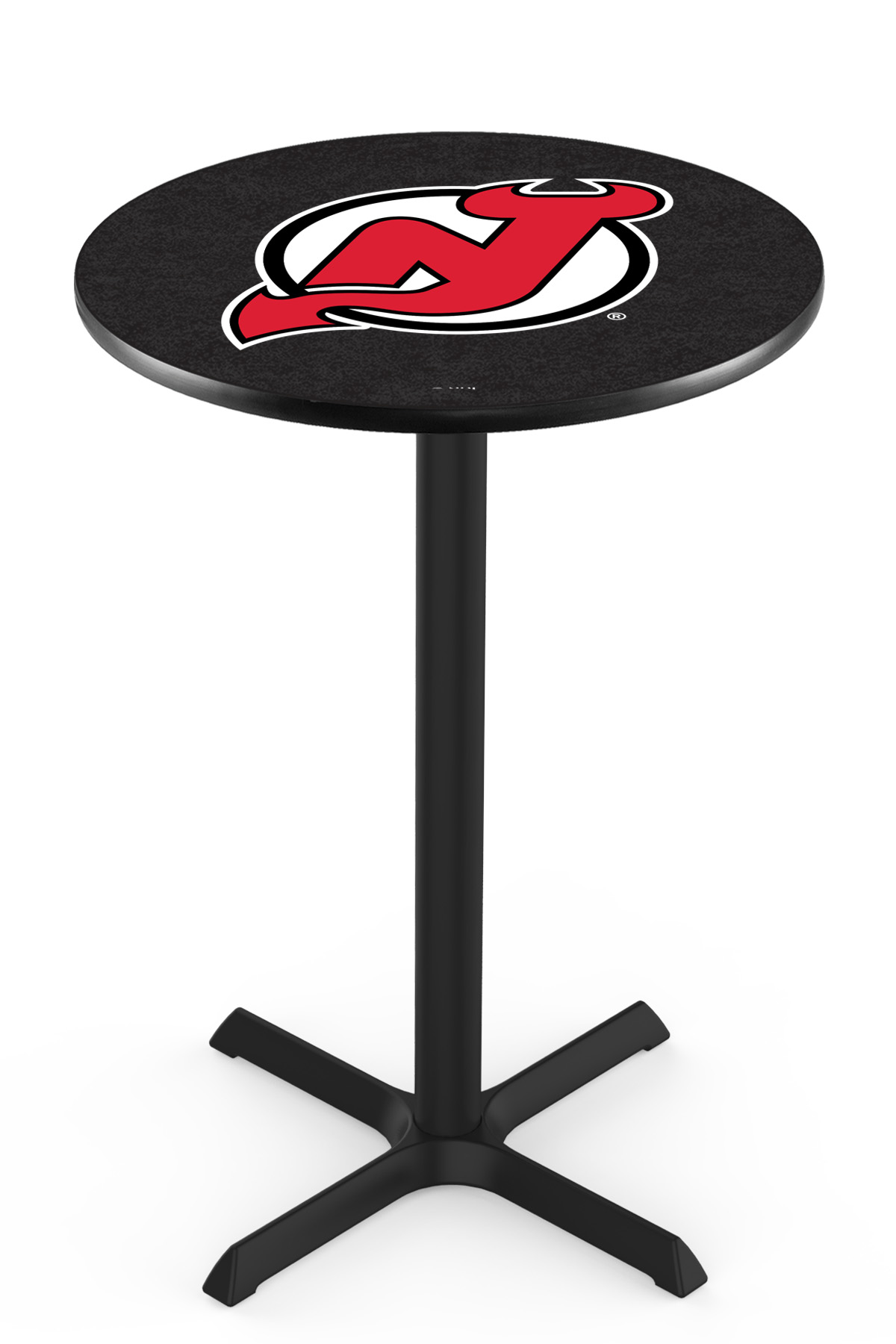 L211 New Jersey Devils 42" Tall - 30" Top Pub Table with Black Wrinkle Finish
