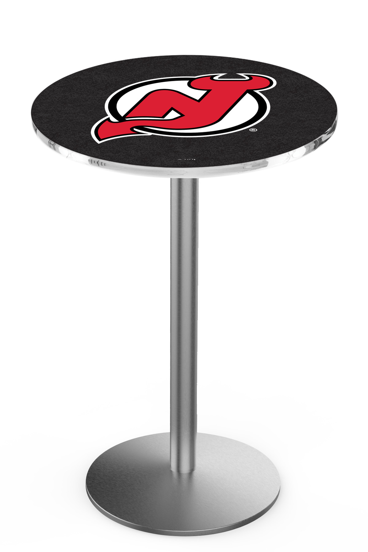 L214 New Jersey Devils 42" Tall - 30" Top Pub Table with Stainless Finish