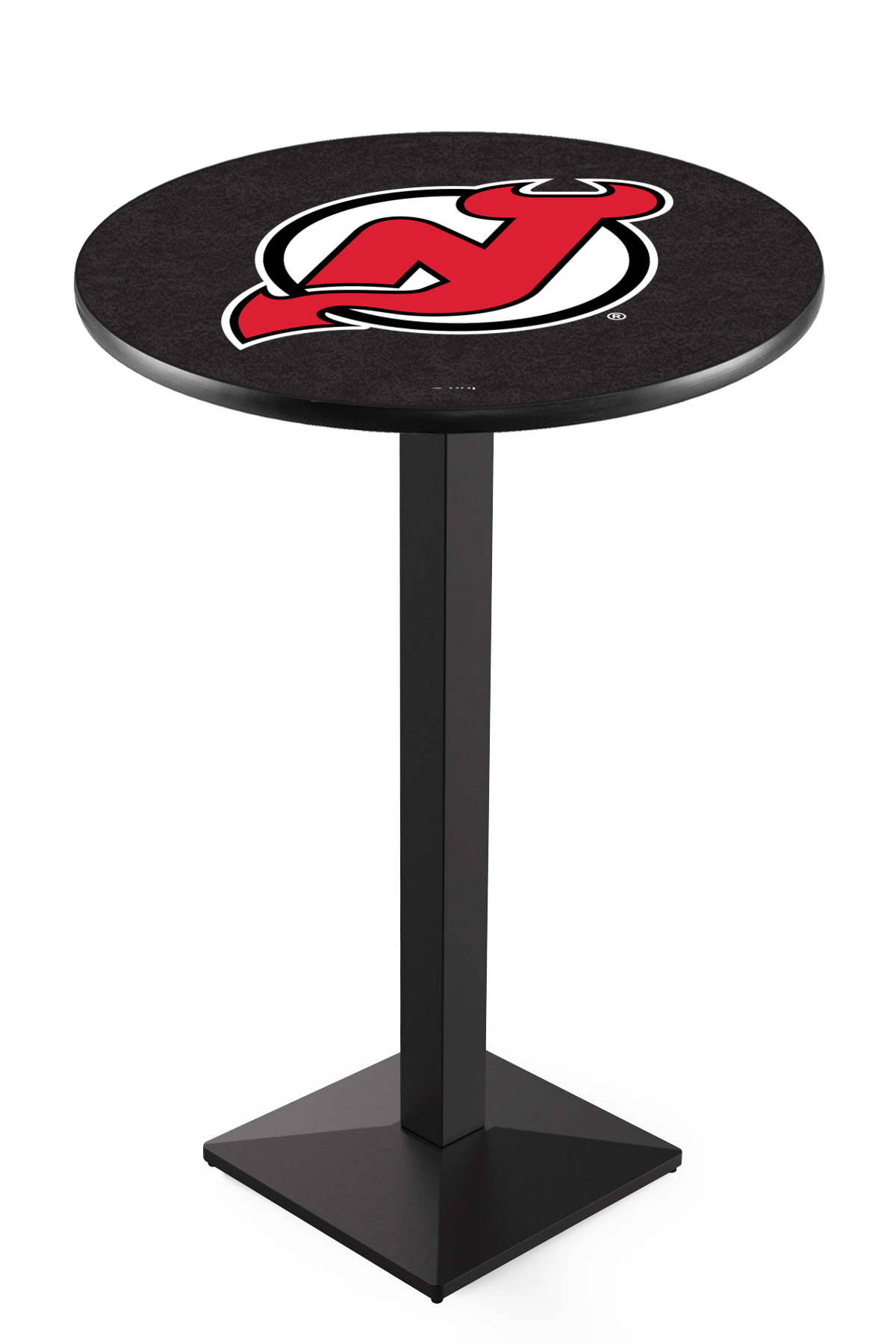 L217 New Jersey Devils 36" Tall - 30" Top Pub Table with Black Wrinkle Finish