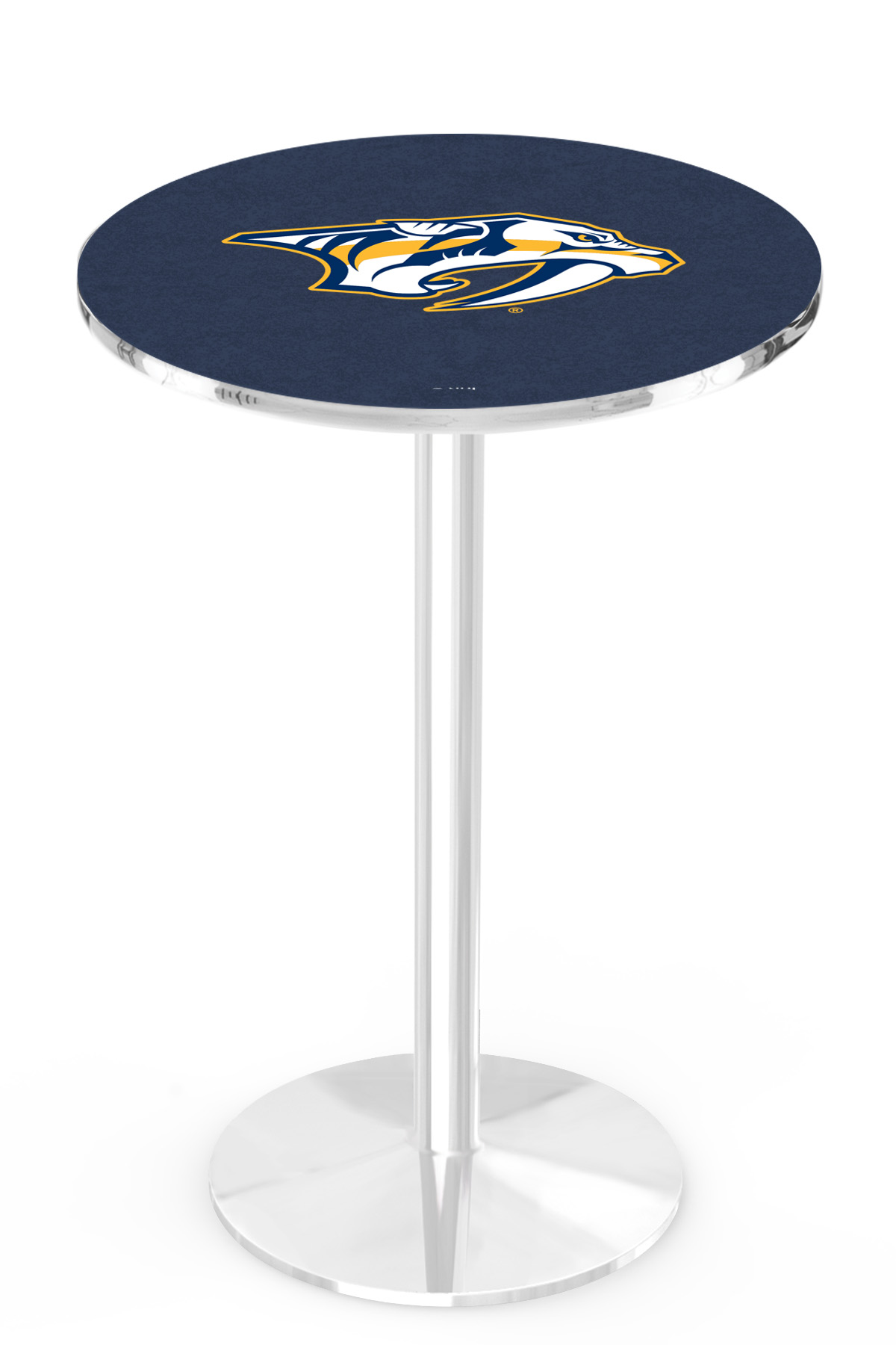 L214 Nashville Predators 36" Tall - 30" Top Pub Table with Chrome Finish