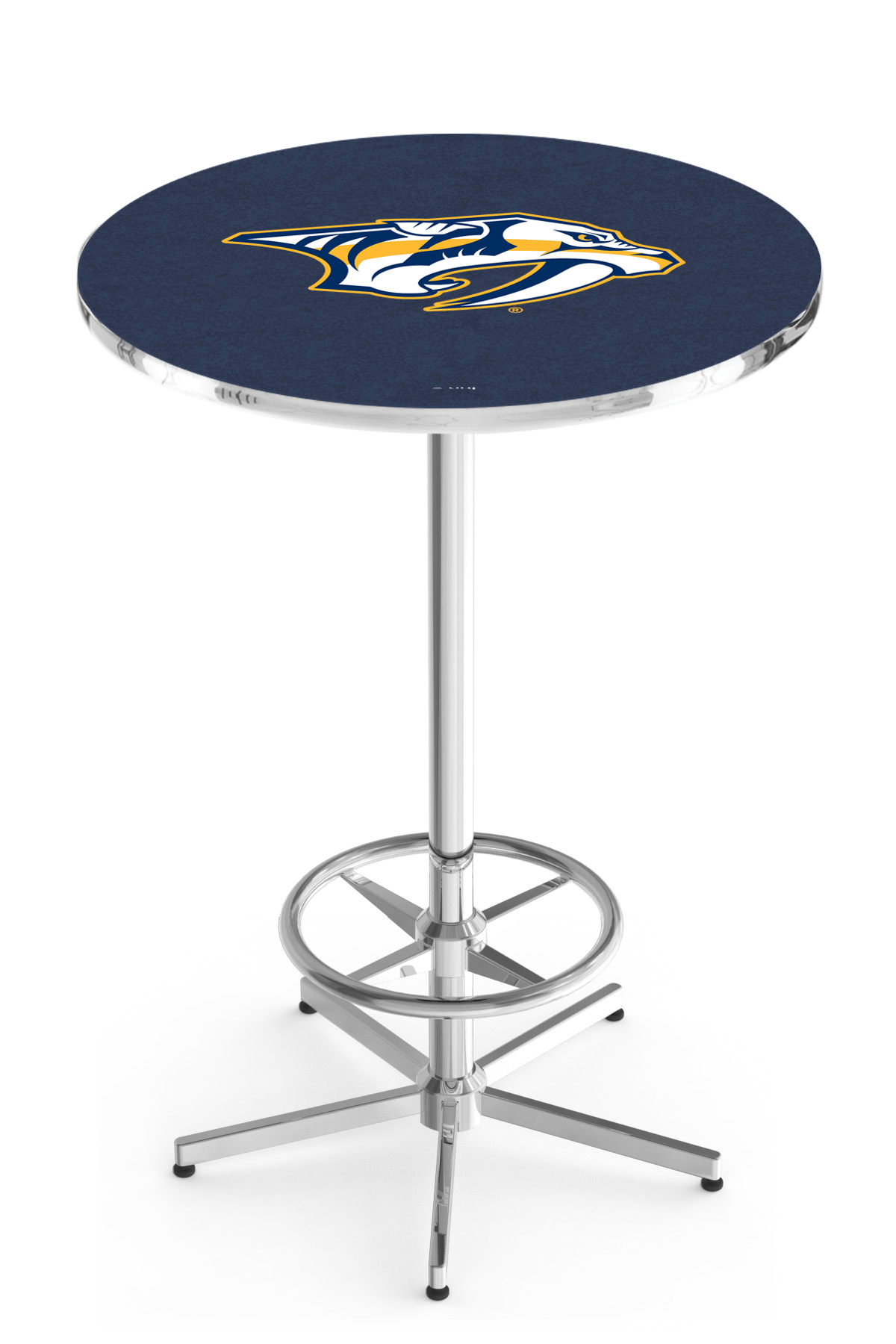 L216 Nashville Predators 42" Tall - 30" Top Pub Table with Chrome Finish