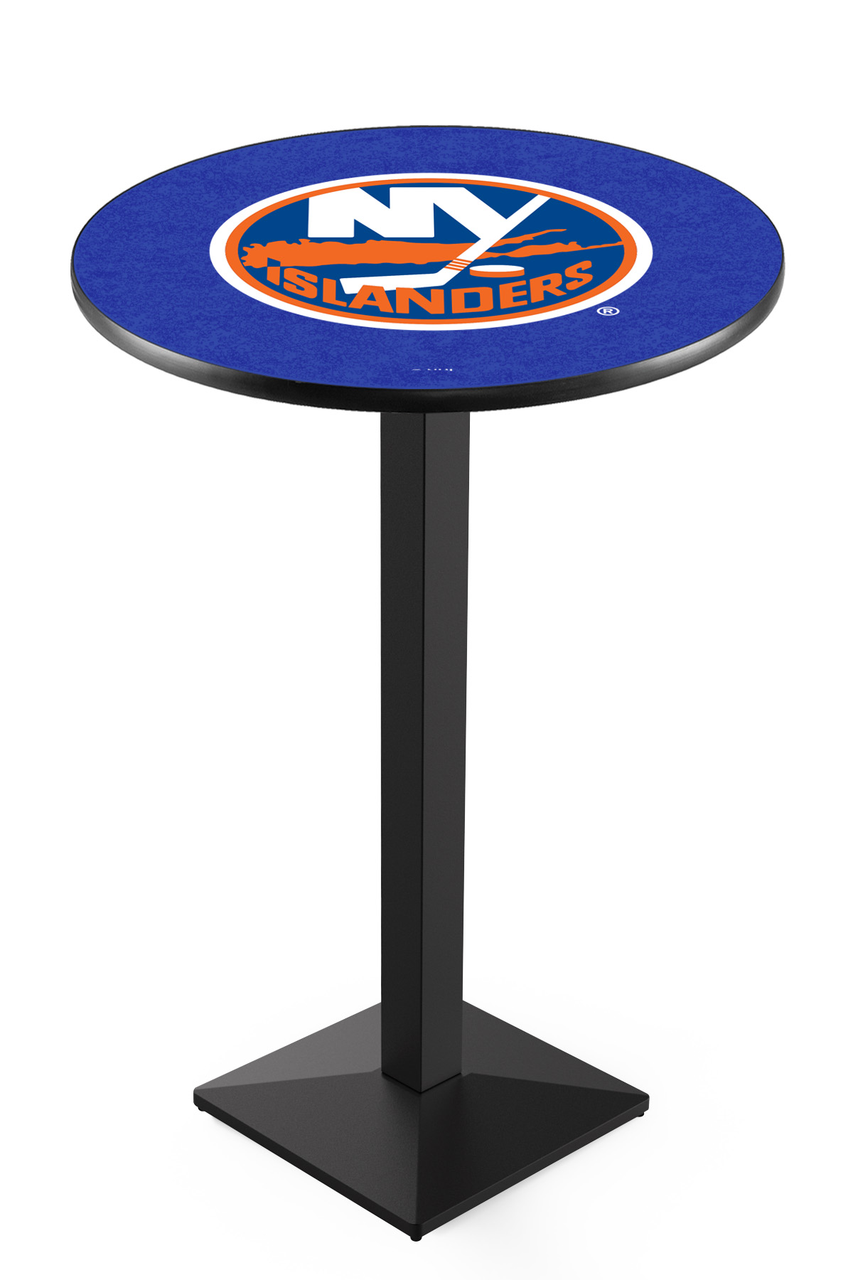 L217 New York Islanders 36" Tall - 30" Top Pub Table with Black Wrinkle Finish