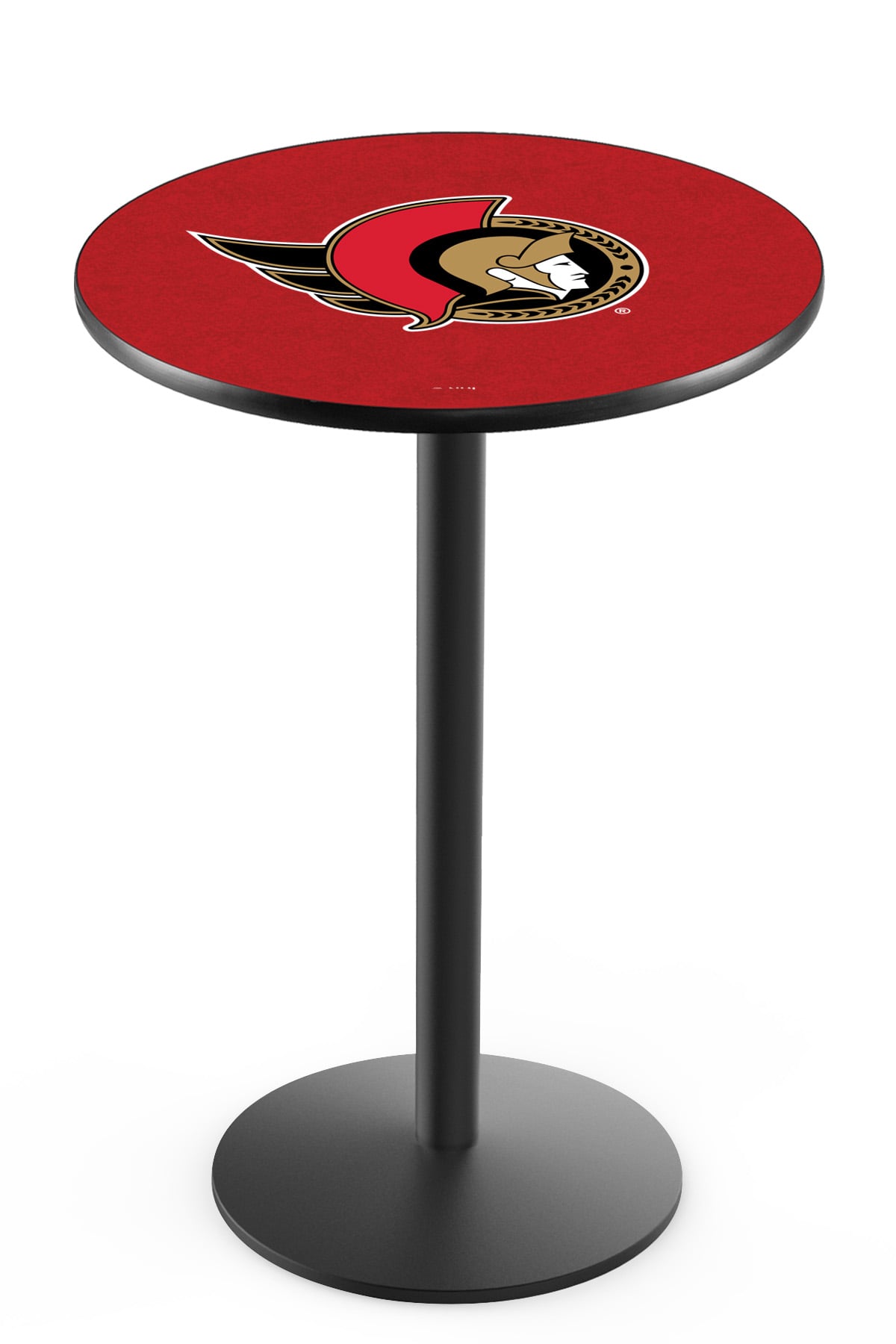 L214 Ottawa Senators 36" Tall - 30" Top Pub Table with Black Wrinkle Finish