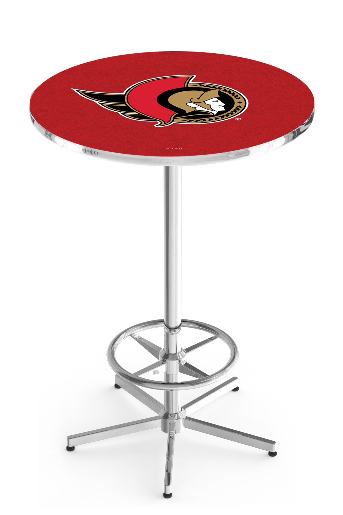 L216 Ottawa Senators 42" Tall - 30" Top Pub Table with Chrome Finish