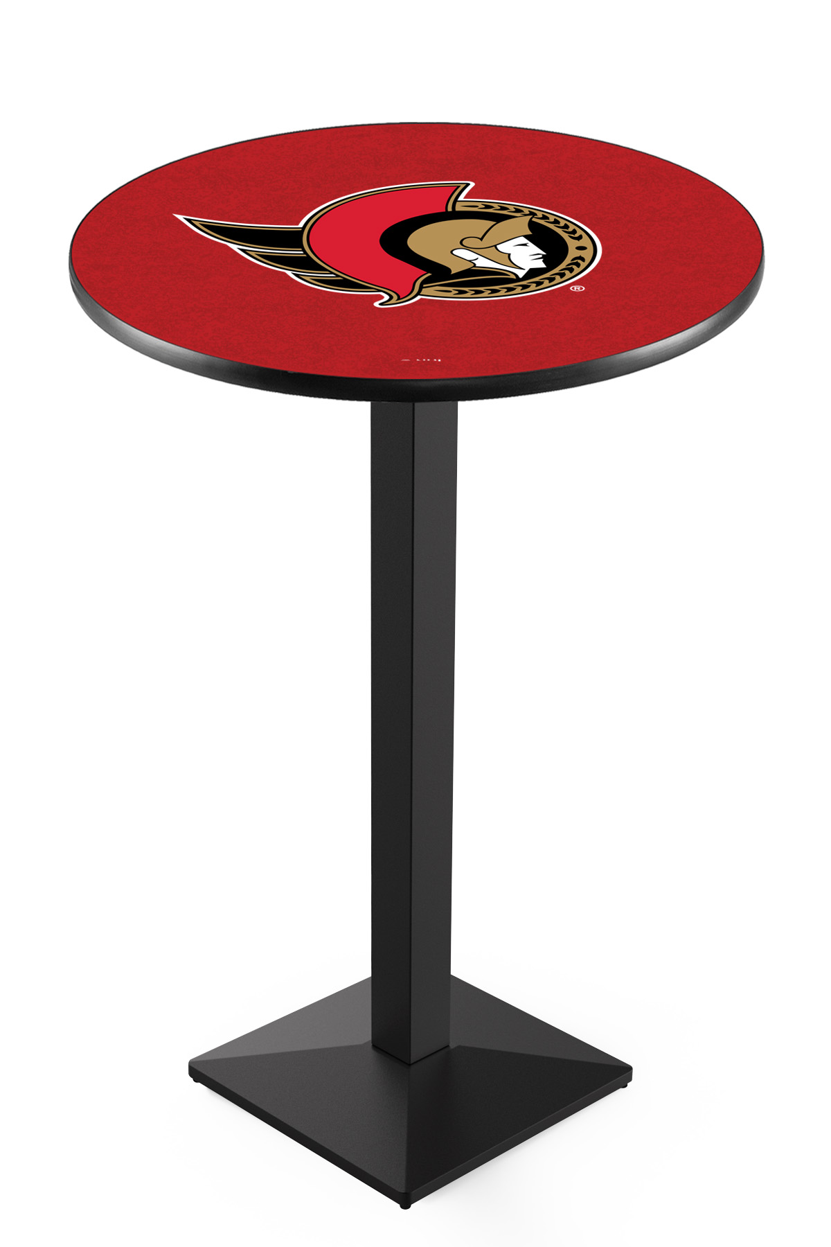 L217 Ottawa Senators 42" Tall - 30" Top Pub Table with Black Wrinkle Finish