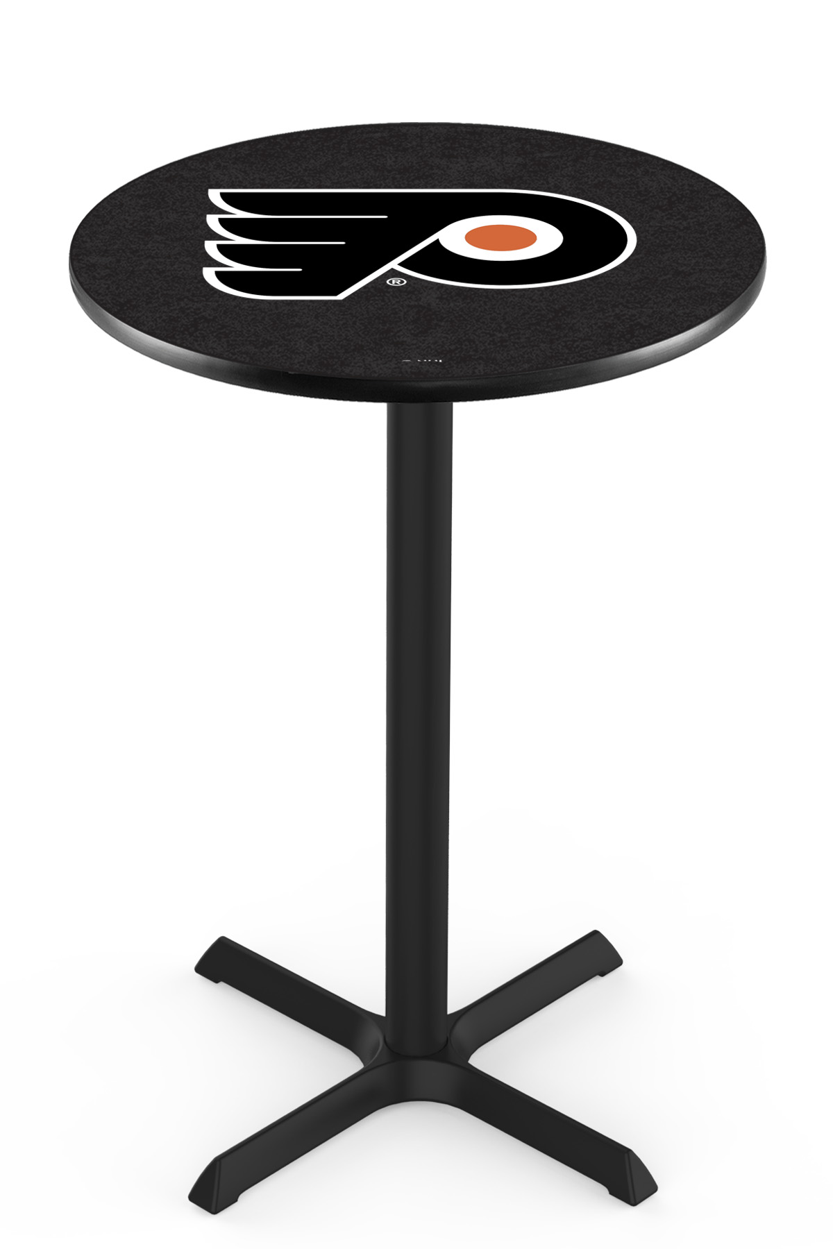 L211 Philadelphia Flyers (Orange Background) 36" Tall - 30" Top Pub Table with Black Wrinkle Finish