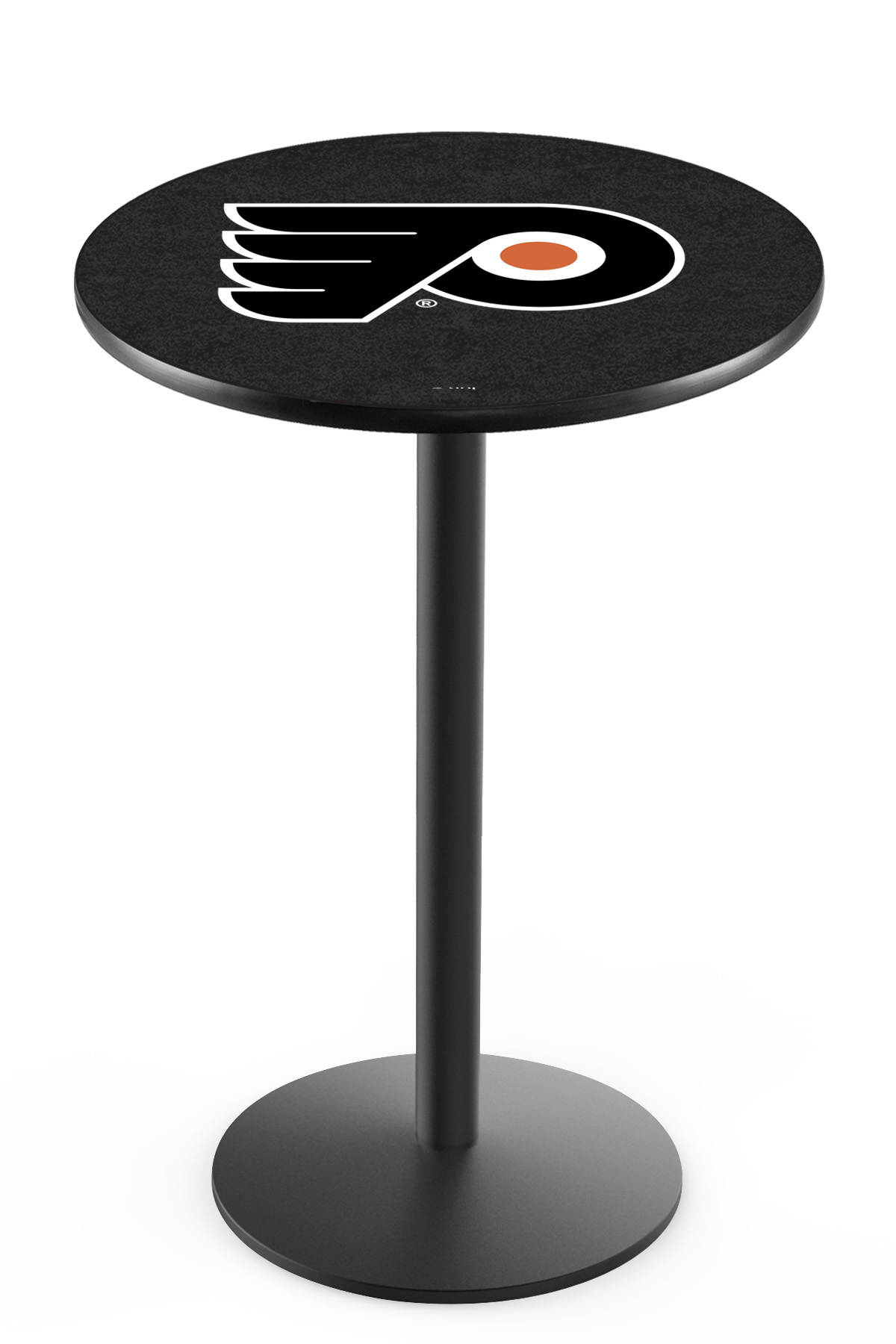 L214 Philadelphia Flyers (Orange Background) 36" Tall - 30" Top Pub Table with Black Wrinkle Finish