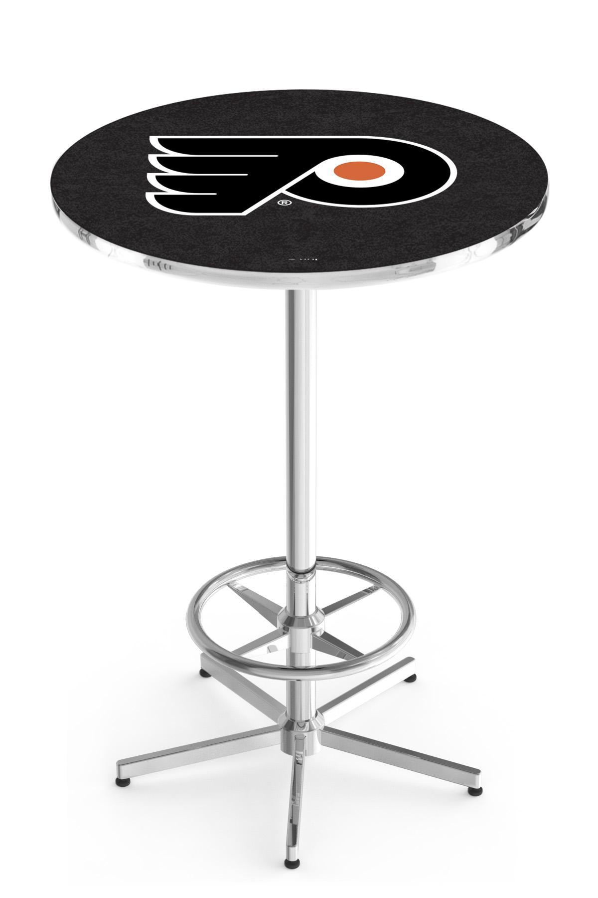 L216 Philadelphia Flyers (Orange Background) 42" Tall - 30" Top Pub Table with Chrome Finish