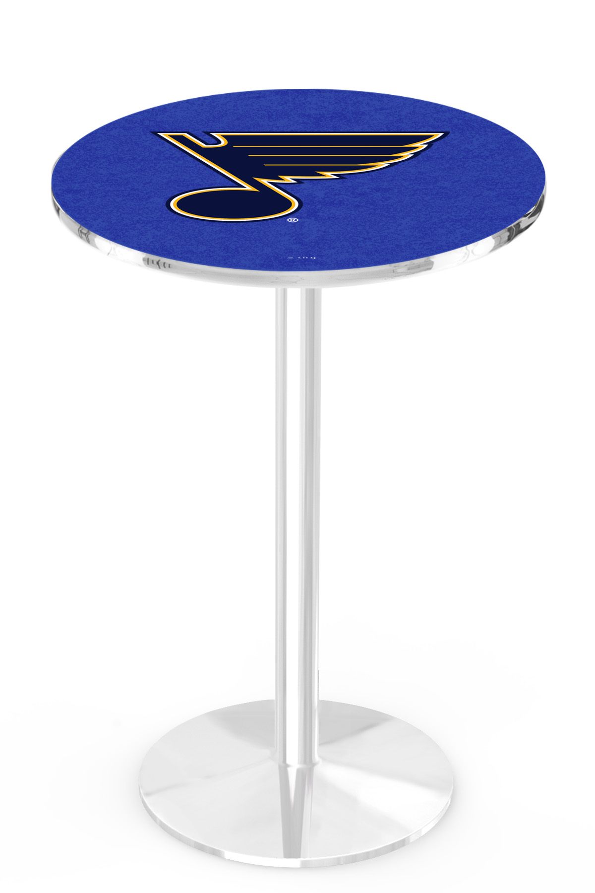 L214 St Louis Blues 42" Tall - 30" Top Pub Table with Chrome Finish