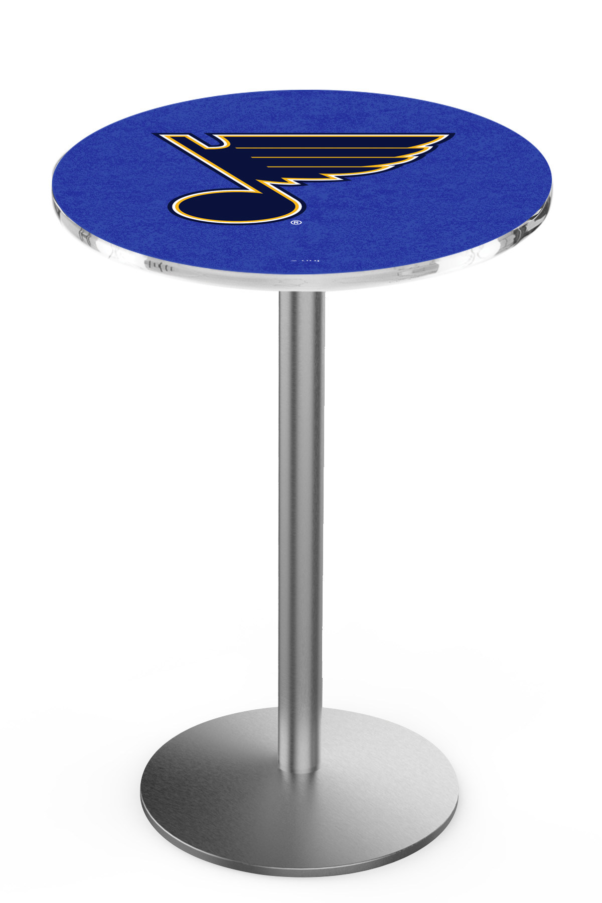 L214 St Louis Blues 42" Tall - 30" Top Pub Table with Stainless Finish