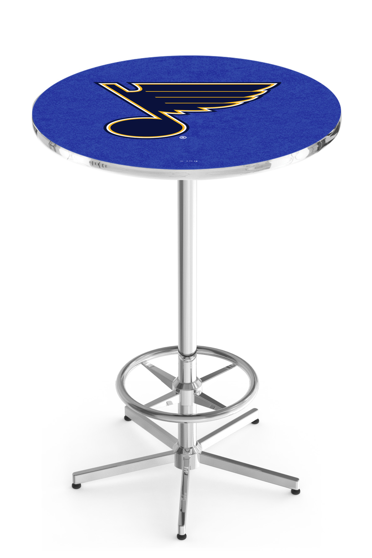L216 St Louis Blues 42" Tall - 30" Top Pub Table with Chrome Finish