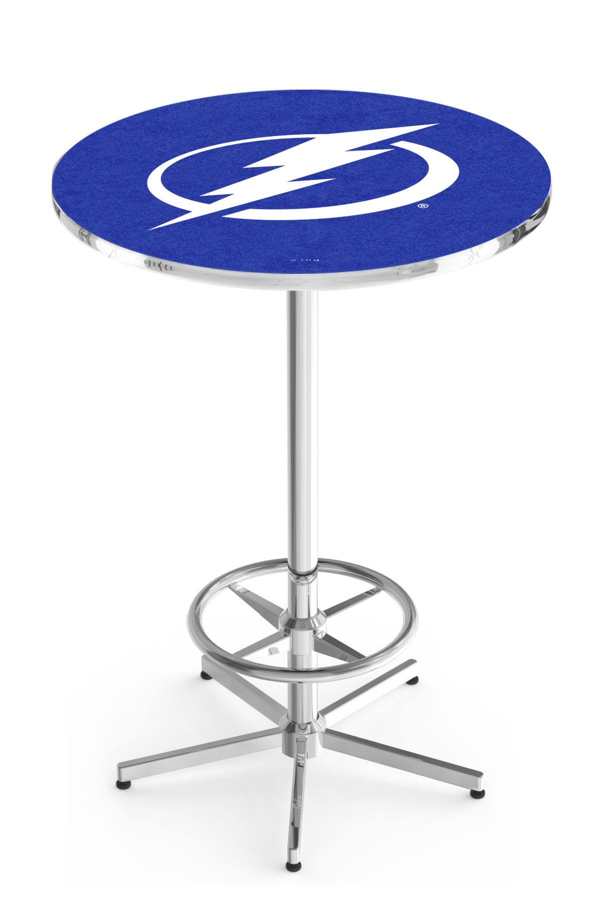 L216 Tampa Bay Lightning 42" Tall - 30" Top Pub Table with Chrome Finish