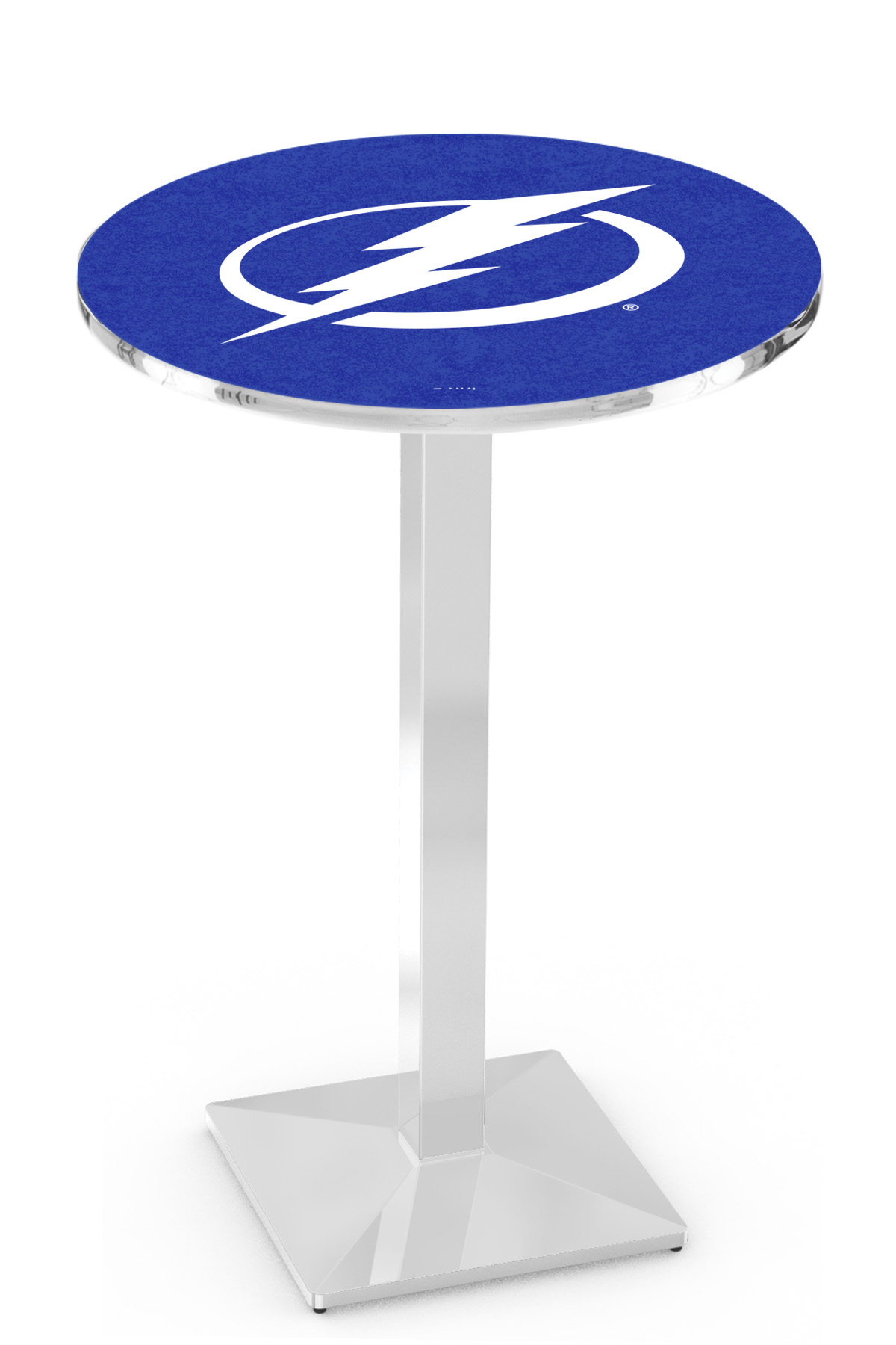 L217 Tampa Bay Lightning 42" Tall - 30" Top Pub Table with Chrome Finish