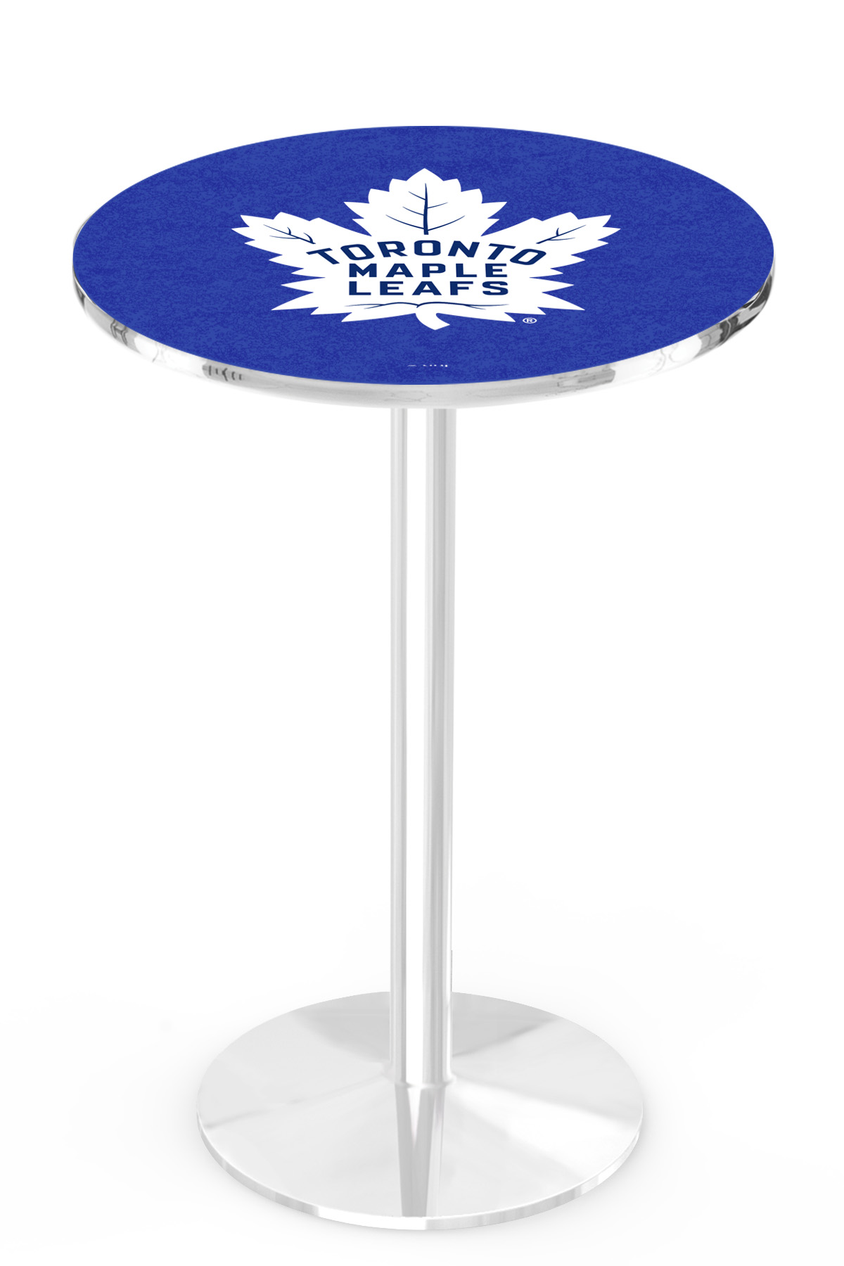 L214 Toronto Maple Leafs 36" Tall - 30" Top Pub Table with Chrome Finish