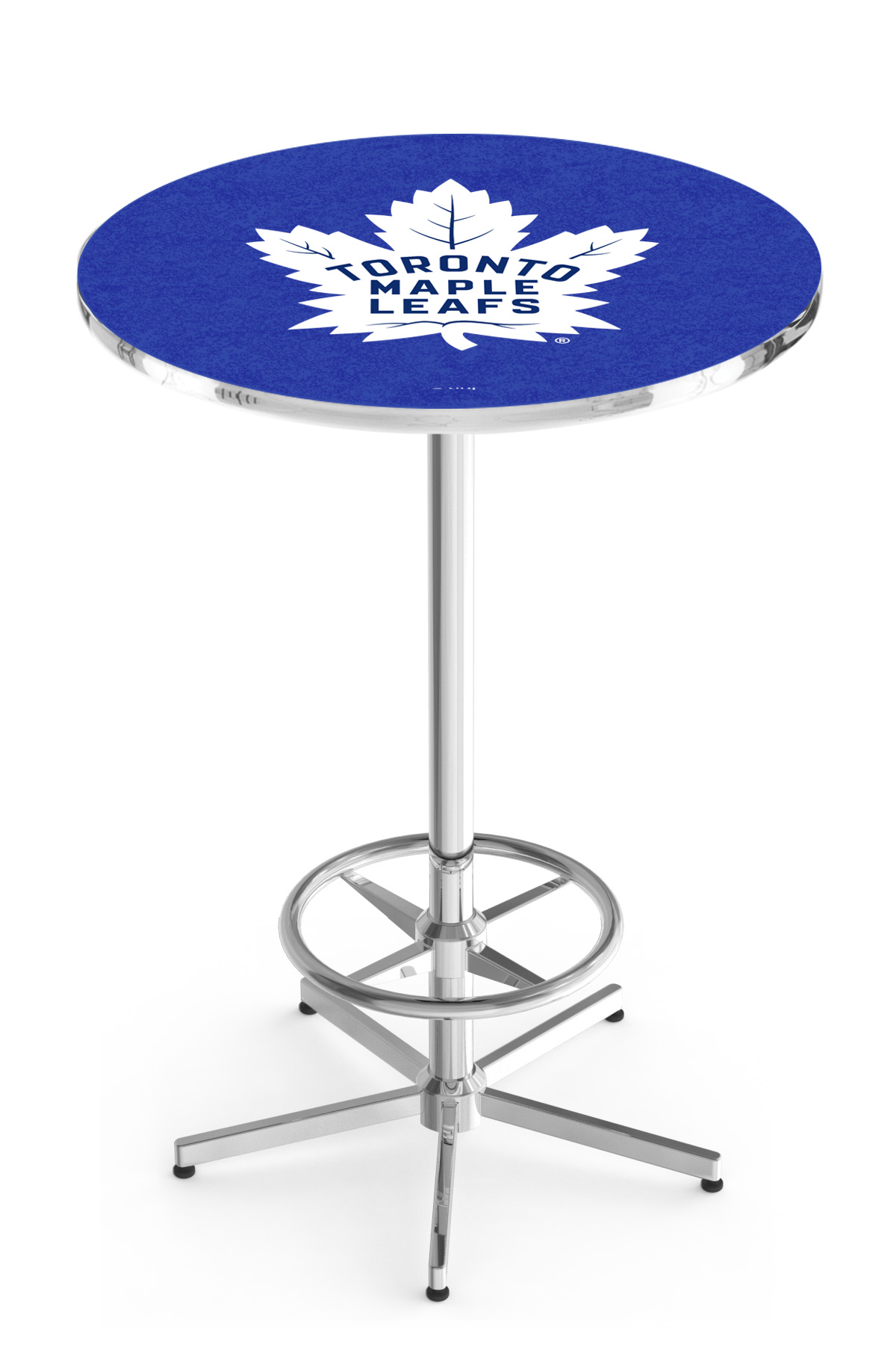 L216 Toronto Maple Leafs 42" Tall - 30" Top Pub Table with Chrome Finish