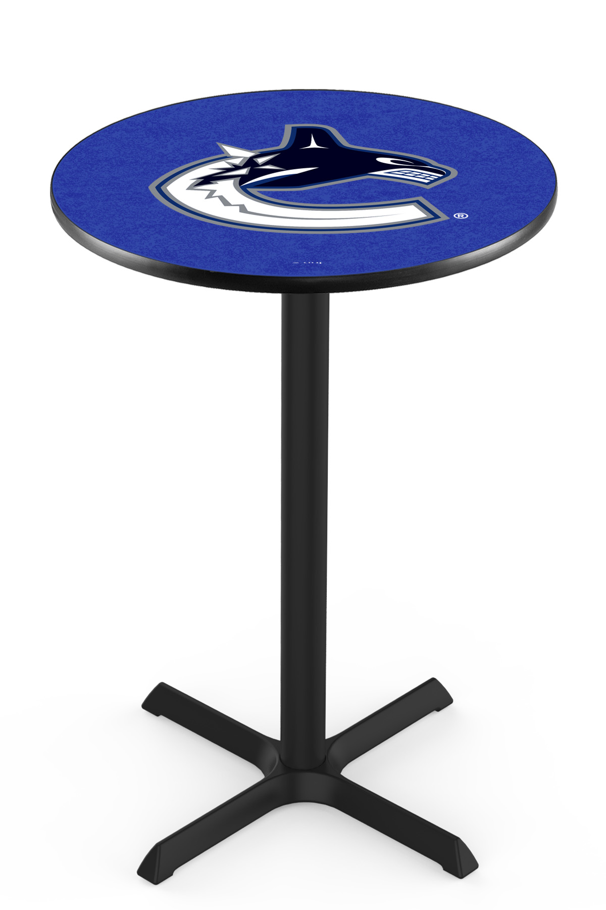 L211 Vancouver Canucks 36" Tall - 30" Top Pub Table with Black Wrinkle Finish